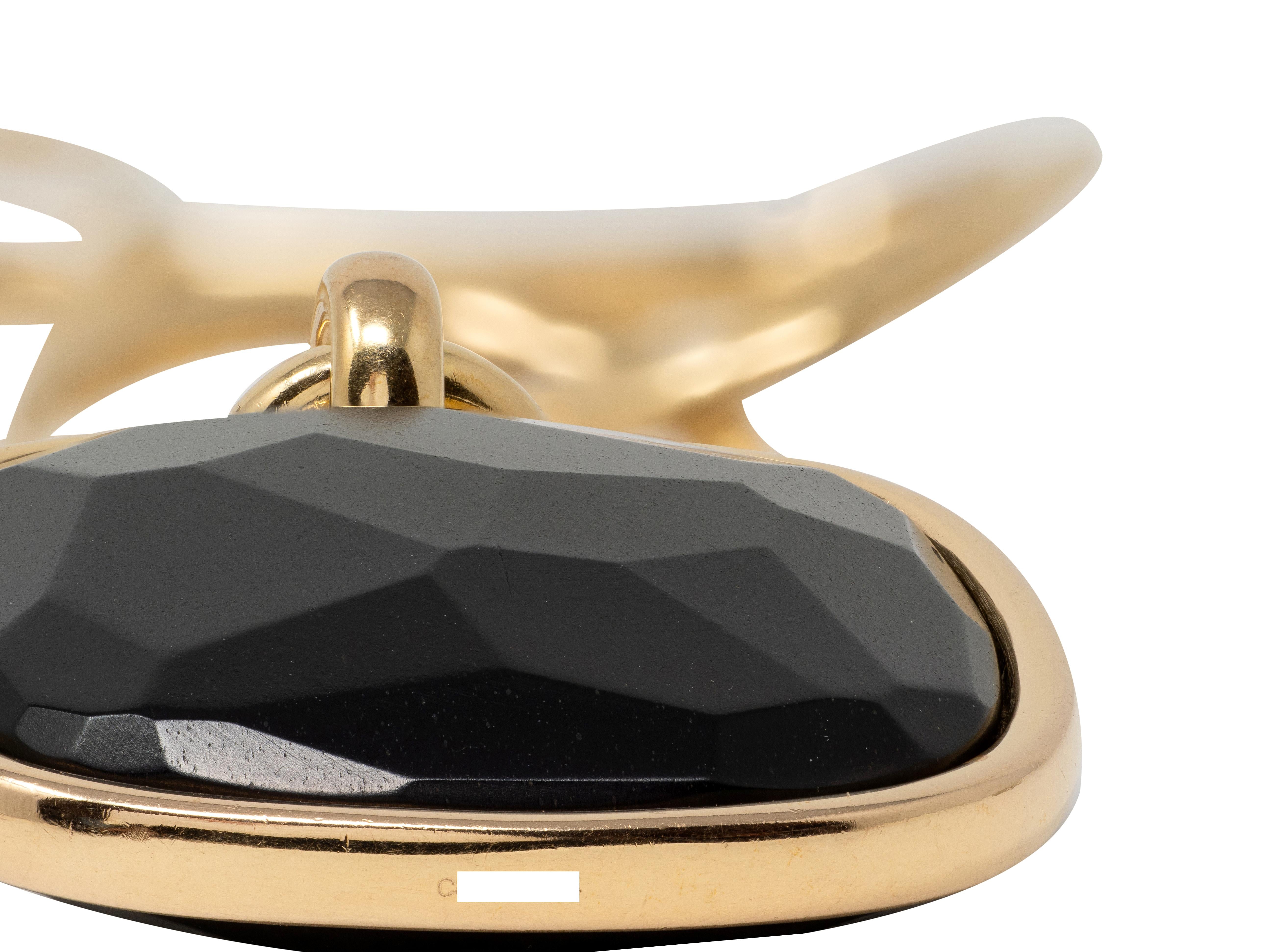 Pomellato 2000's Black Jade 18 Karat Yellow Gold Capri Pendant Necklace