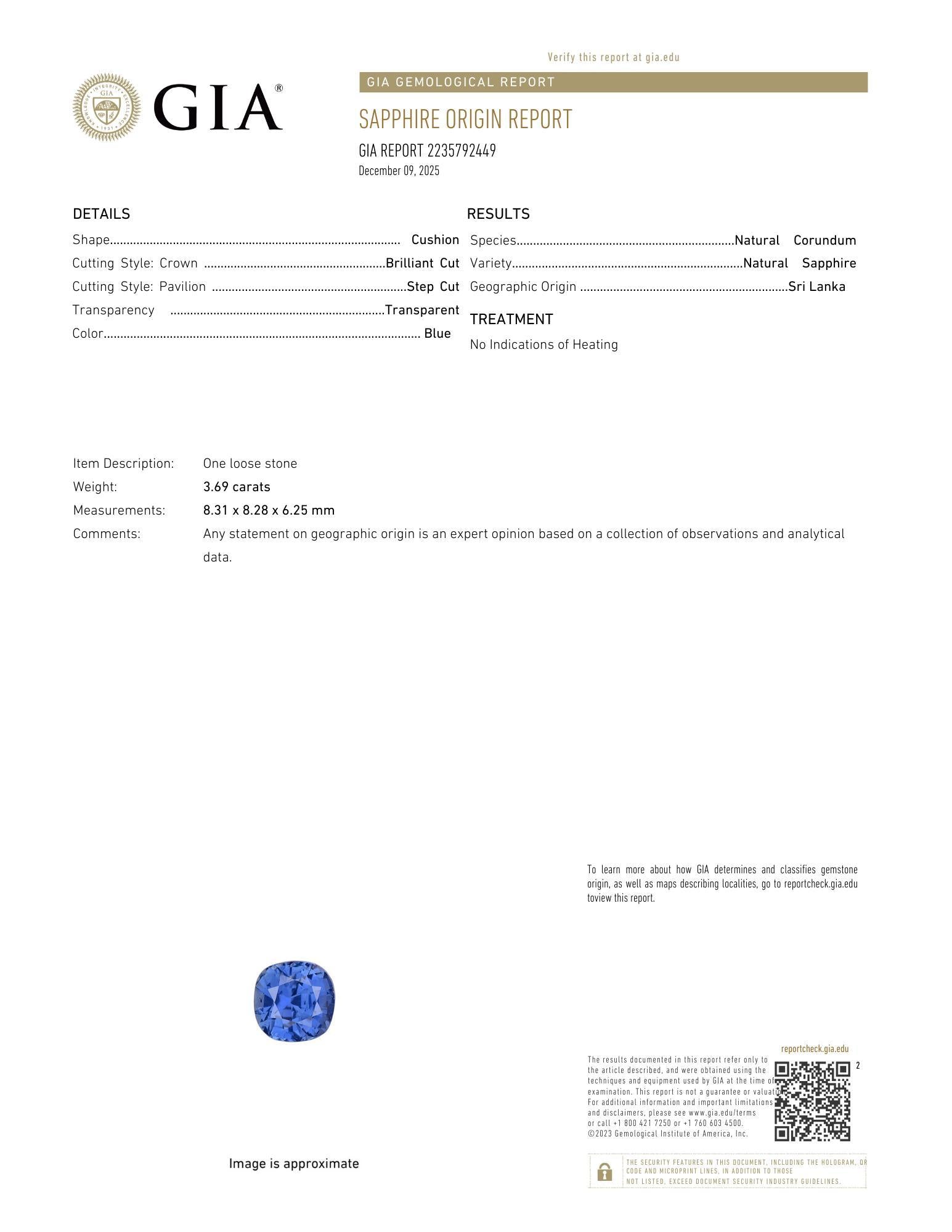 Frank Walter Lawrence No Heat Ceylon Sapphire Diamond 14K Gold Antique Halo Ring