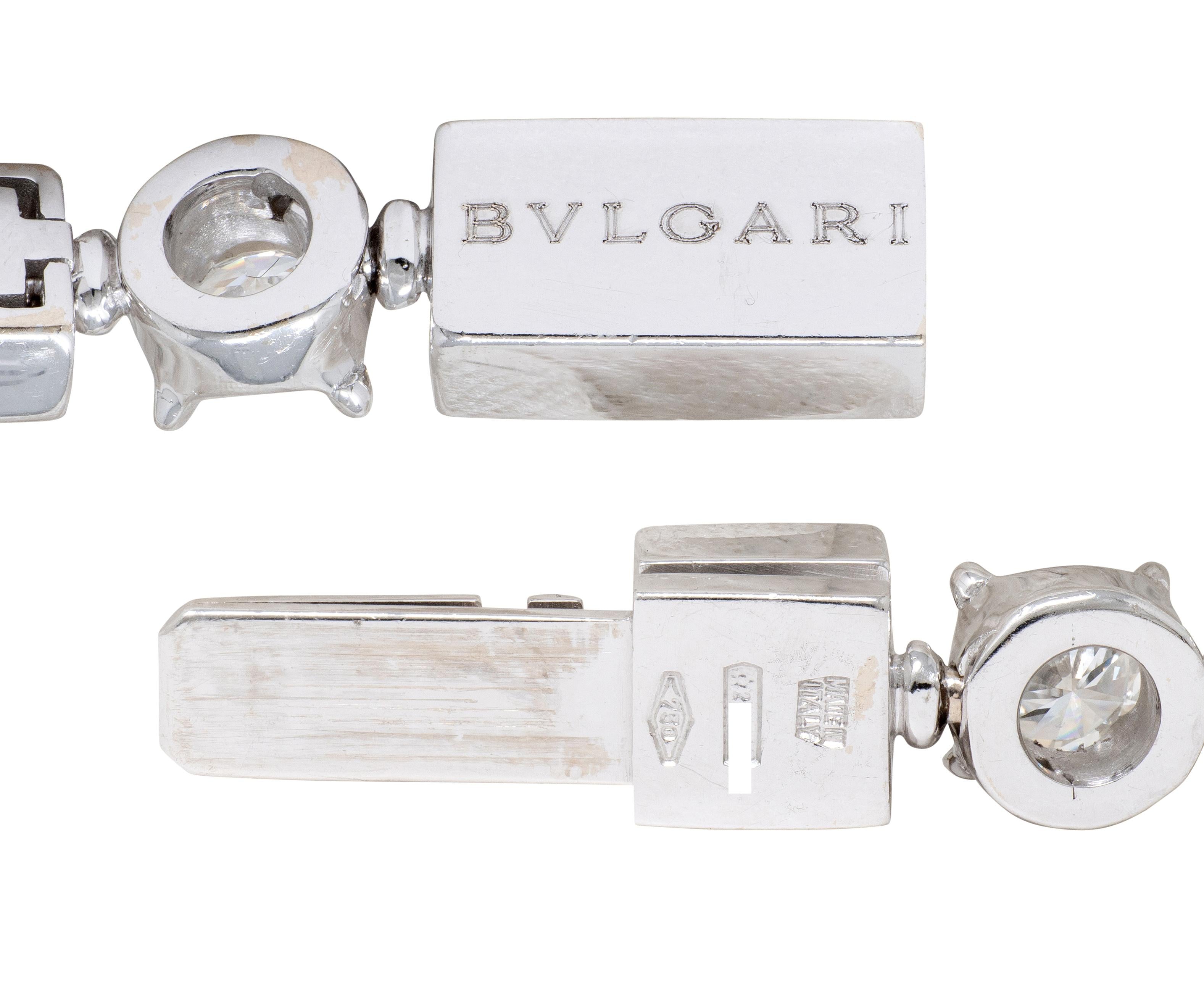 Bulgari 2014 8.40 CTW Diamond 18 Karat White Gold Lucea Tennis Necklace
