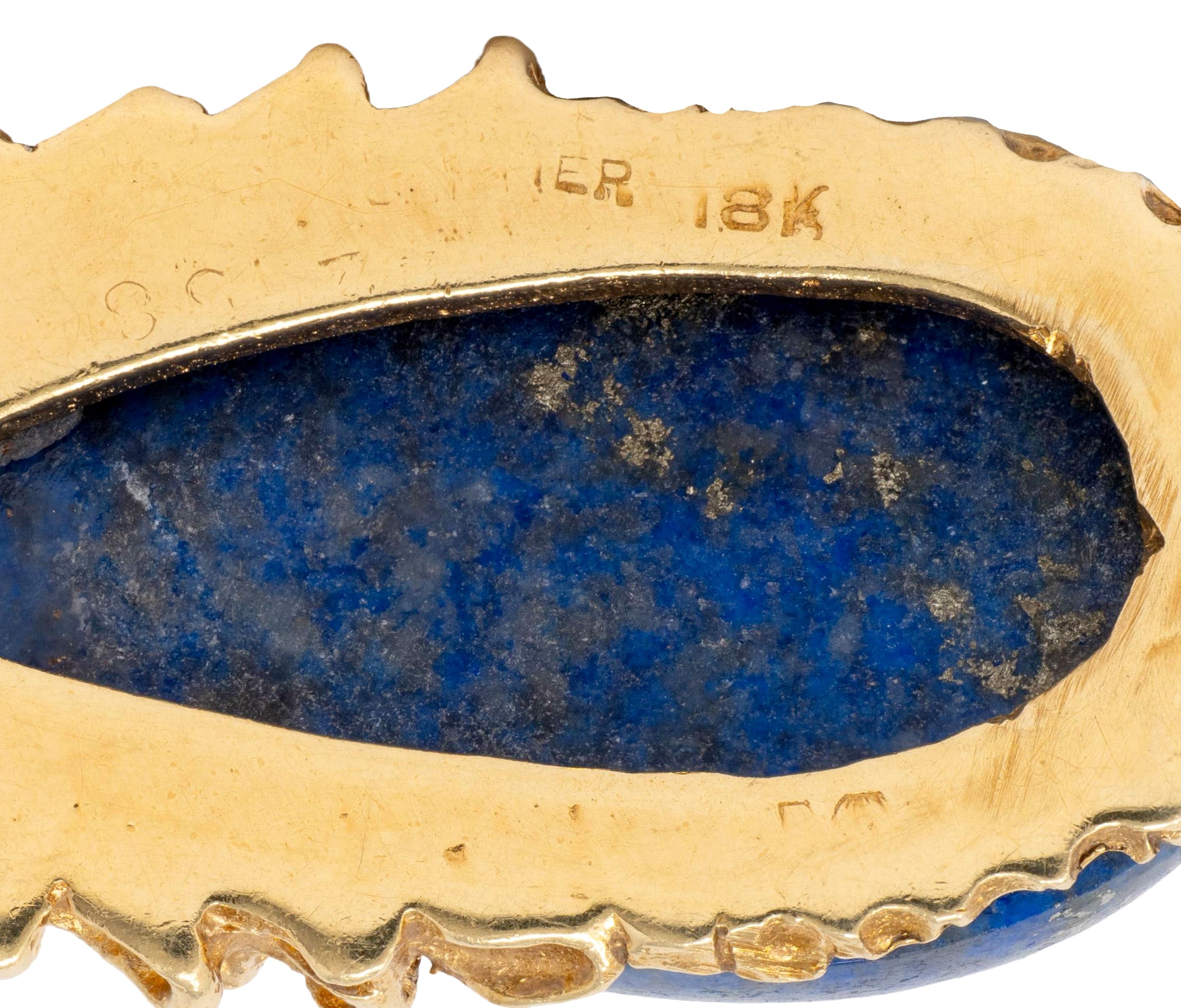 Cartier 1960's Lapis Lazuli 18 Karat Yellow Gold Vintage Drop Earrings