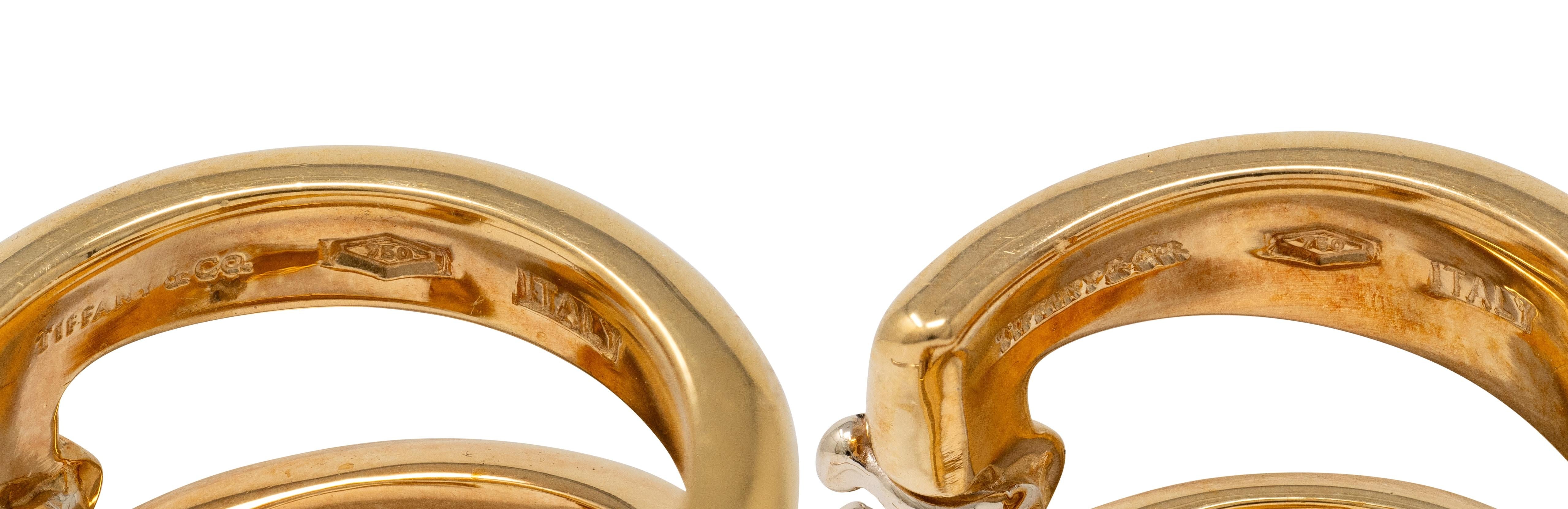 Tiffany & Co. 1980's 18 Karat Yellow Gold Vintage Loose Loop Hoop Earrings