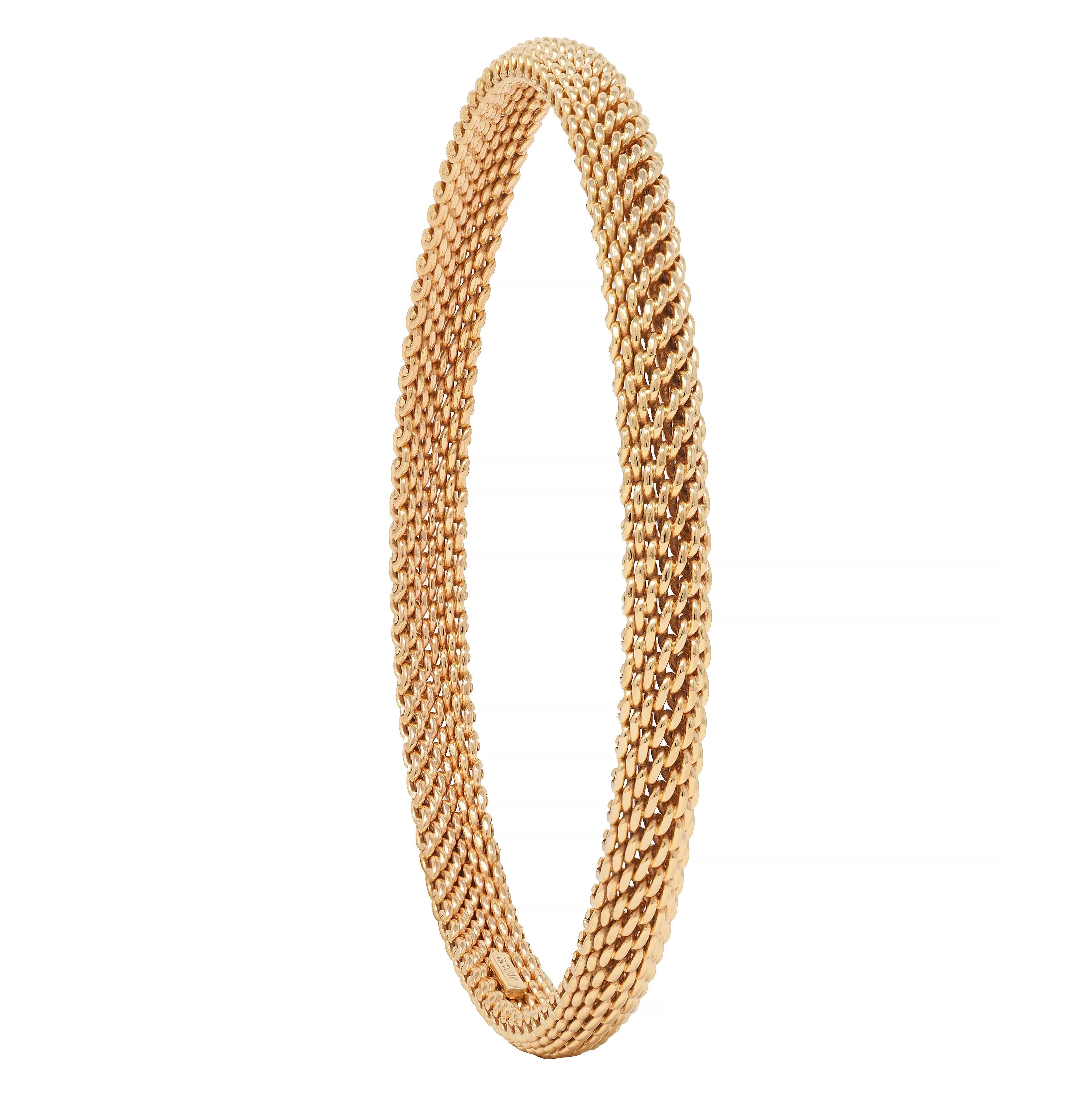 Tiffany & Co. 18 Karat Rose Gold Woven Mesh Somerset Bangle Bracelet