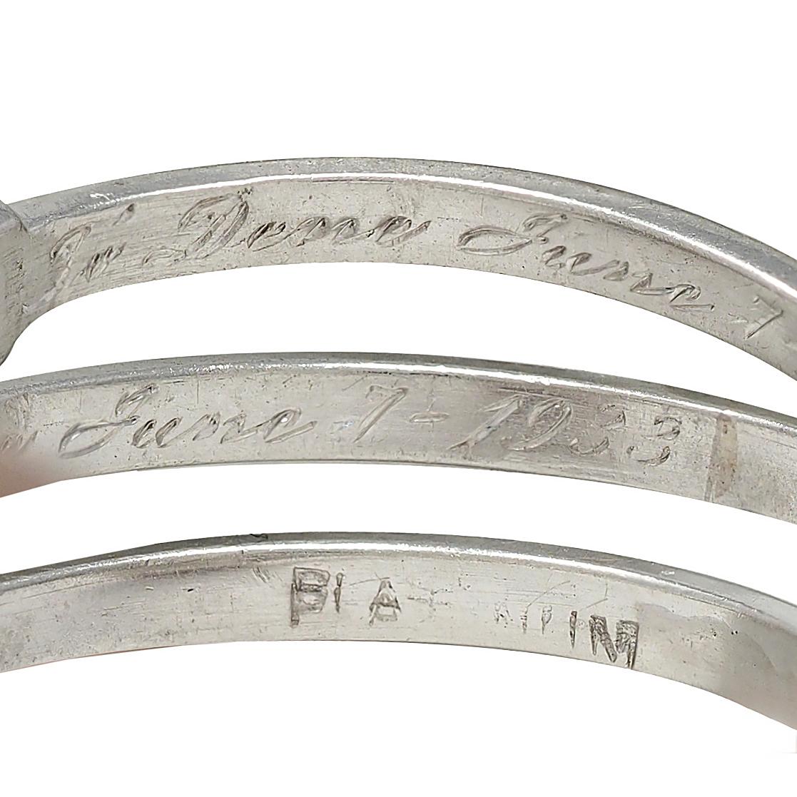 Art Deco 1933 Natural Saltwater Pearl Diamond Platinum Vintage Cocktail Ring