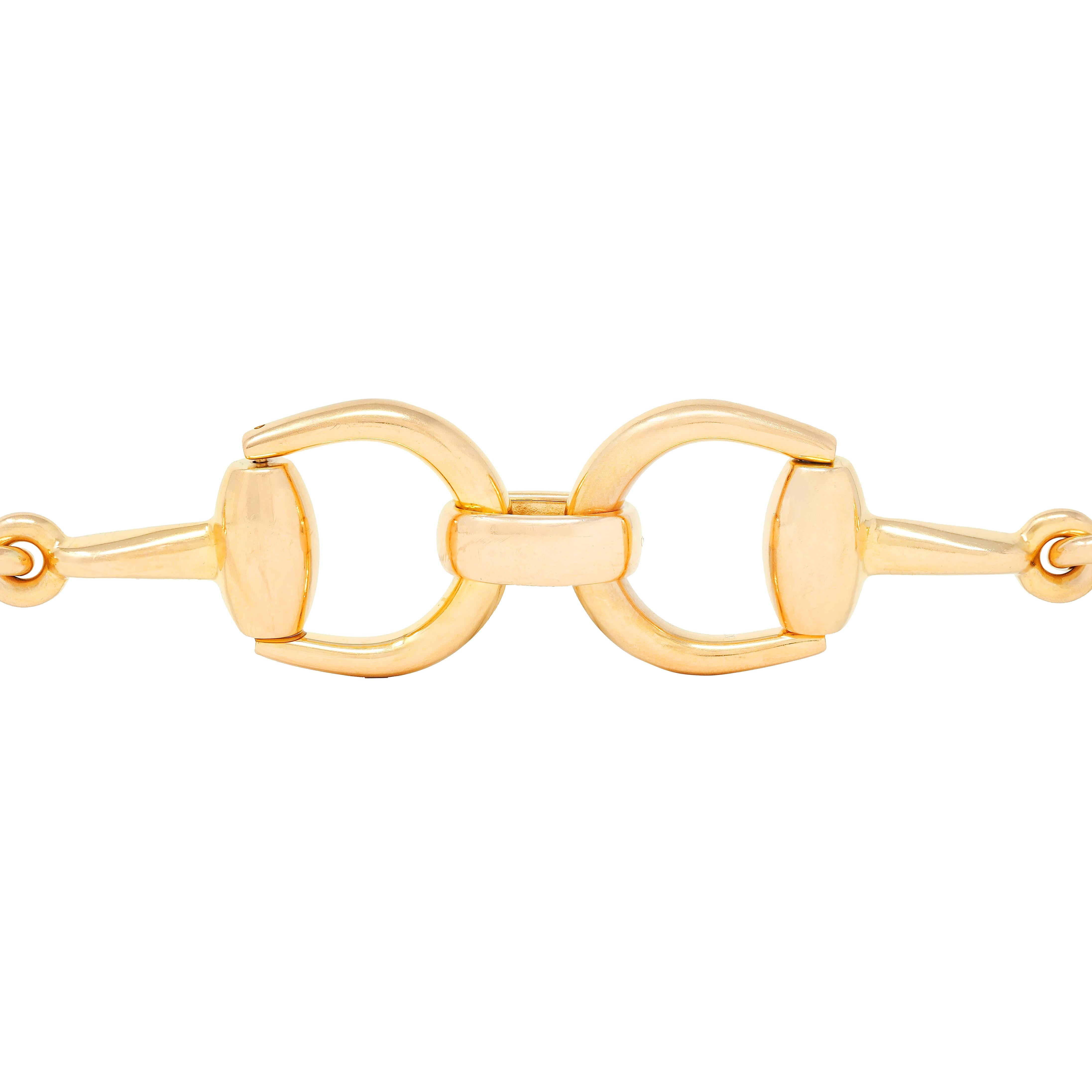 Gucci 18 Karat Yellow Gold Vintage Horsebit Link Bracelet