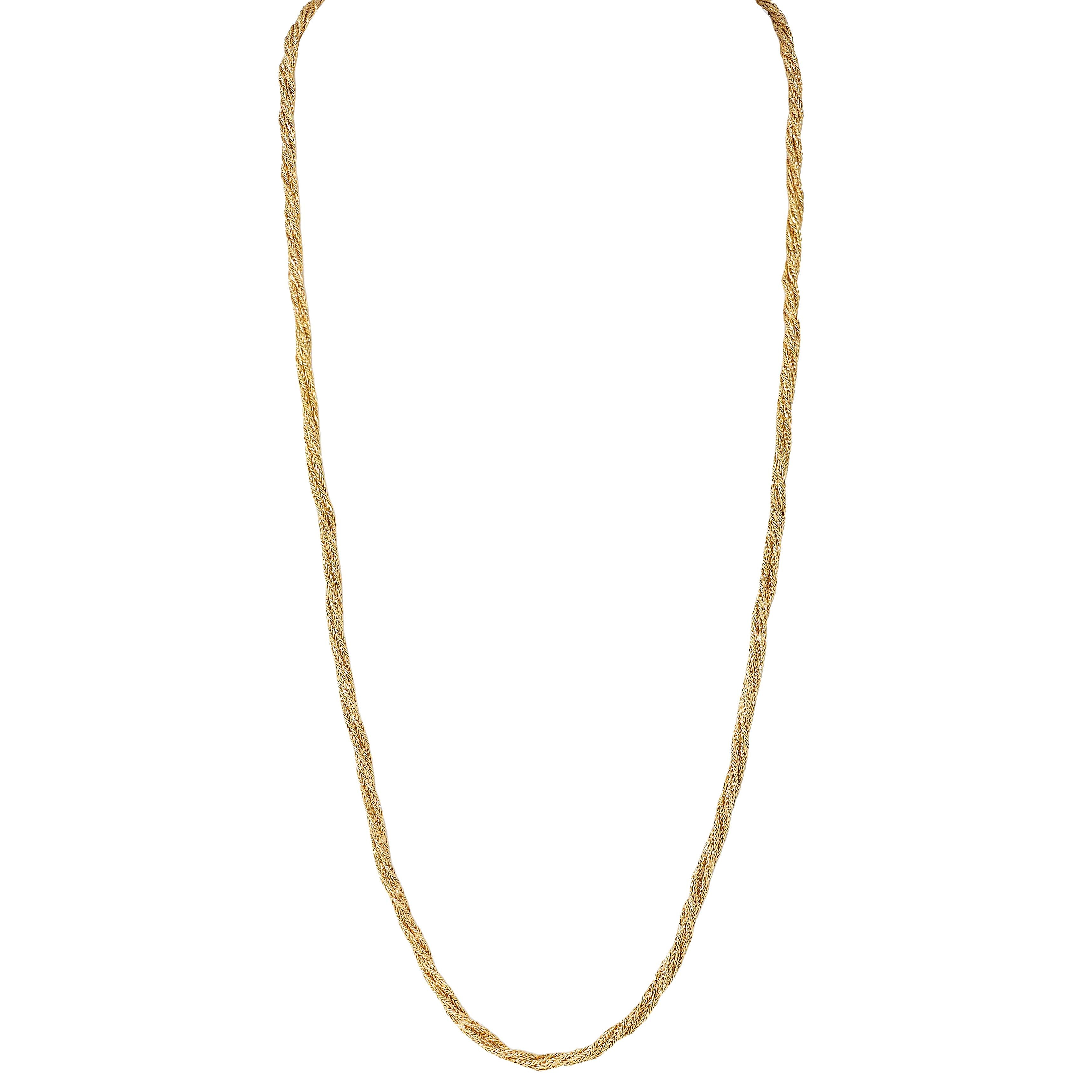 Tiffany & Co. 1960's 18K Gold Twisted Rope Vintage Multi-Strand Necklace