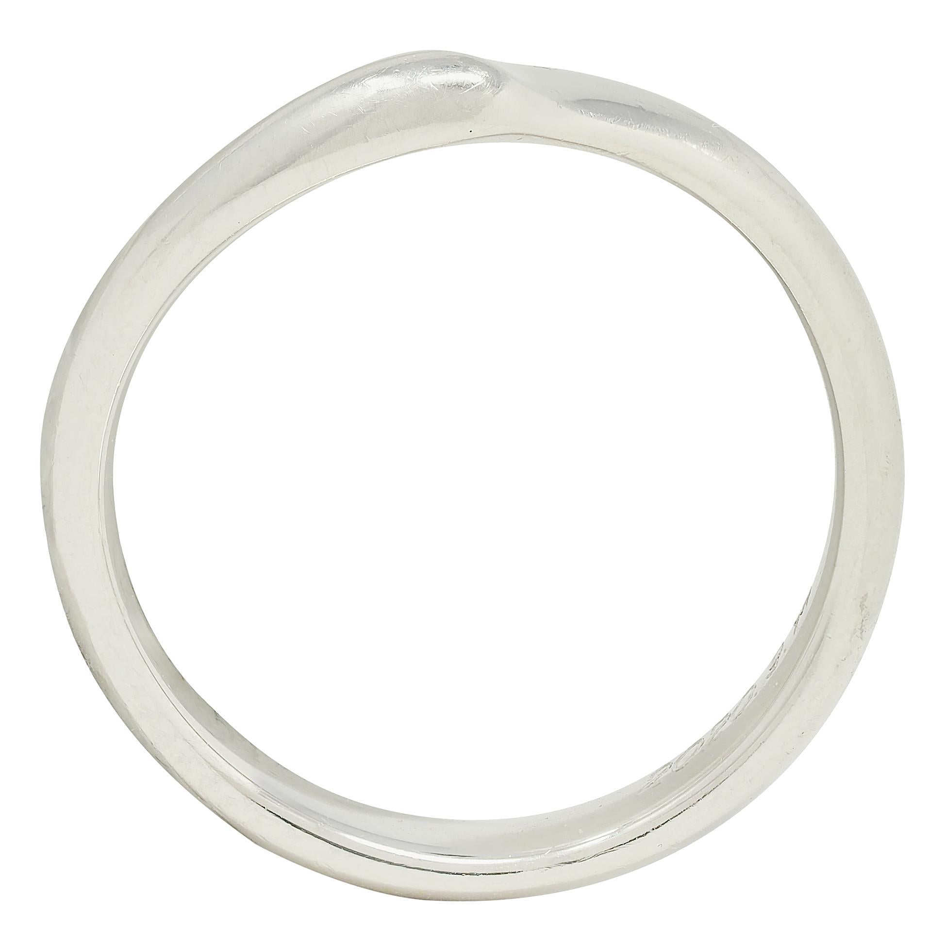 Elsa Peretti Tiffany & Co. 2020 Diamond Platinum Contour Open Heart Band Ring