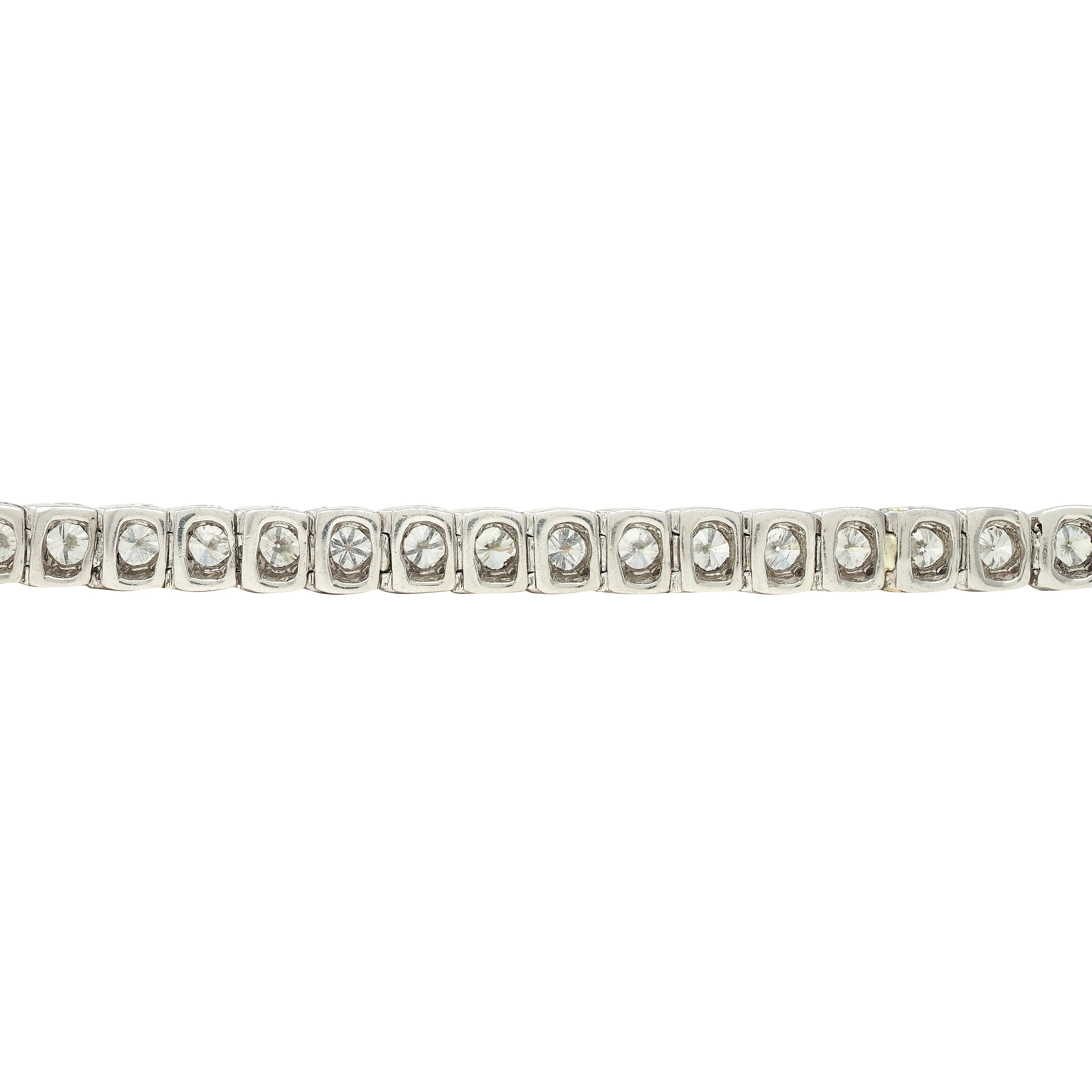 Contemporary 5.00 CTW Diamond Platinum Vintage Semi-Bezel Line Bracelet