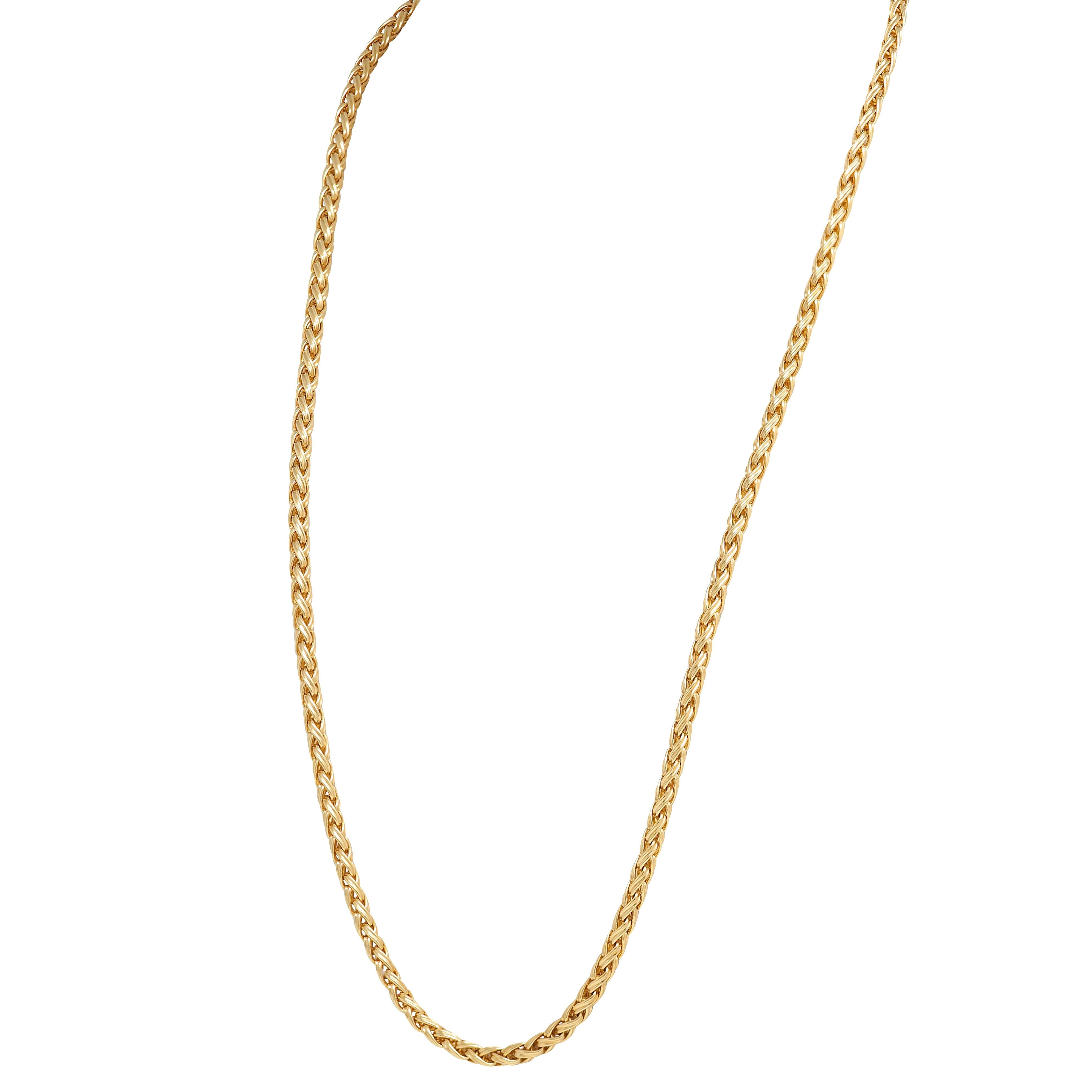 Tiffany & Co. 1990's 18K Gold Russian Weave Vintage 32 Inch Long Chain Necklace