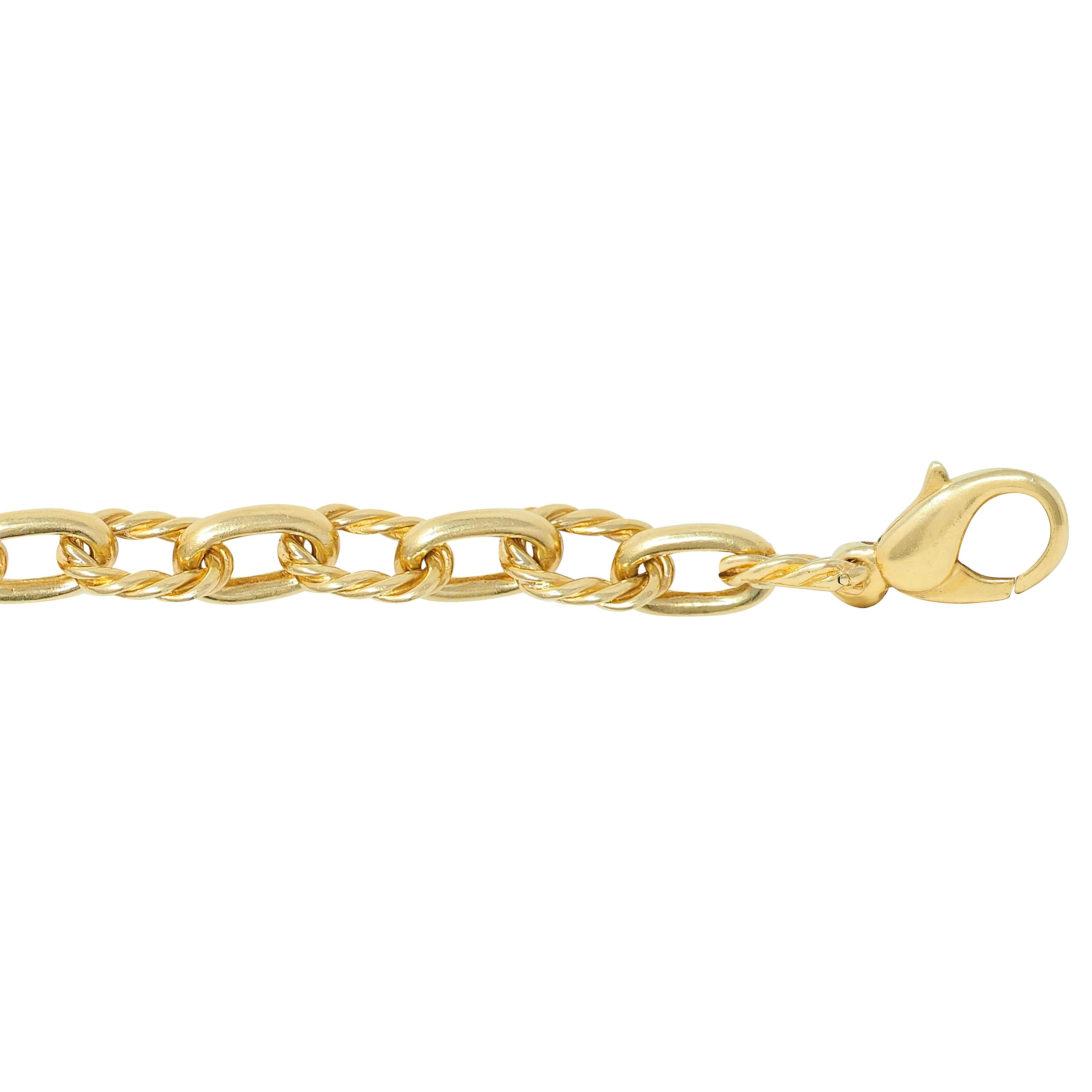 Tiffany & Co. 1960's 18 Karat Yellow Vintage Twisted Rope Link Chain Bracelet