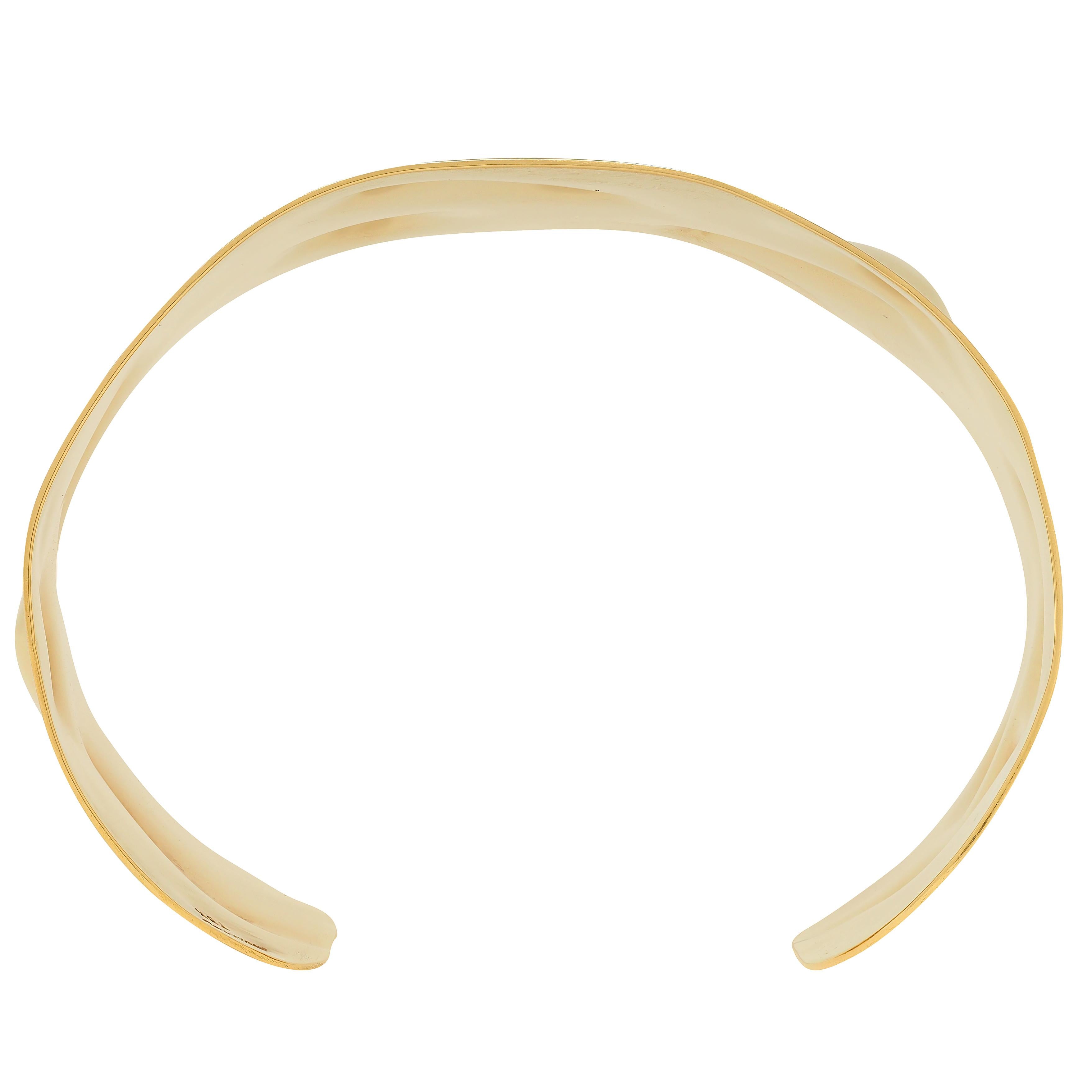 Cartier 1970's 18 Karat Yellow Gold Vintage Organic Textured Cuff Bracelet