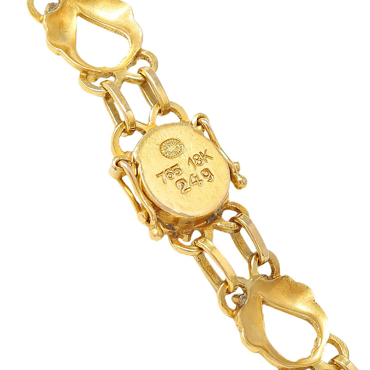 Georg Jensen 1930's 18 Karat Yellow Gold Vintage Swirling Fancy Chain Necklace