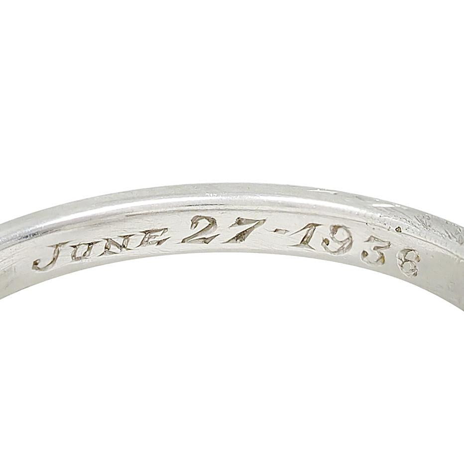 Art Deco 1936 1.90 Old European Cut Diamond Platinum Vintage Engagement Ring