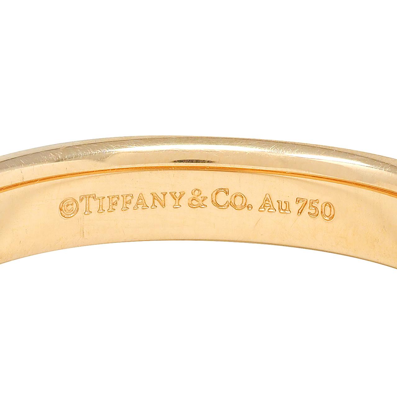 Tiffany & Co. 1990's 18 Karat Yellow Gold Vintage Logo Wedding Band Ring