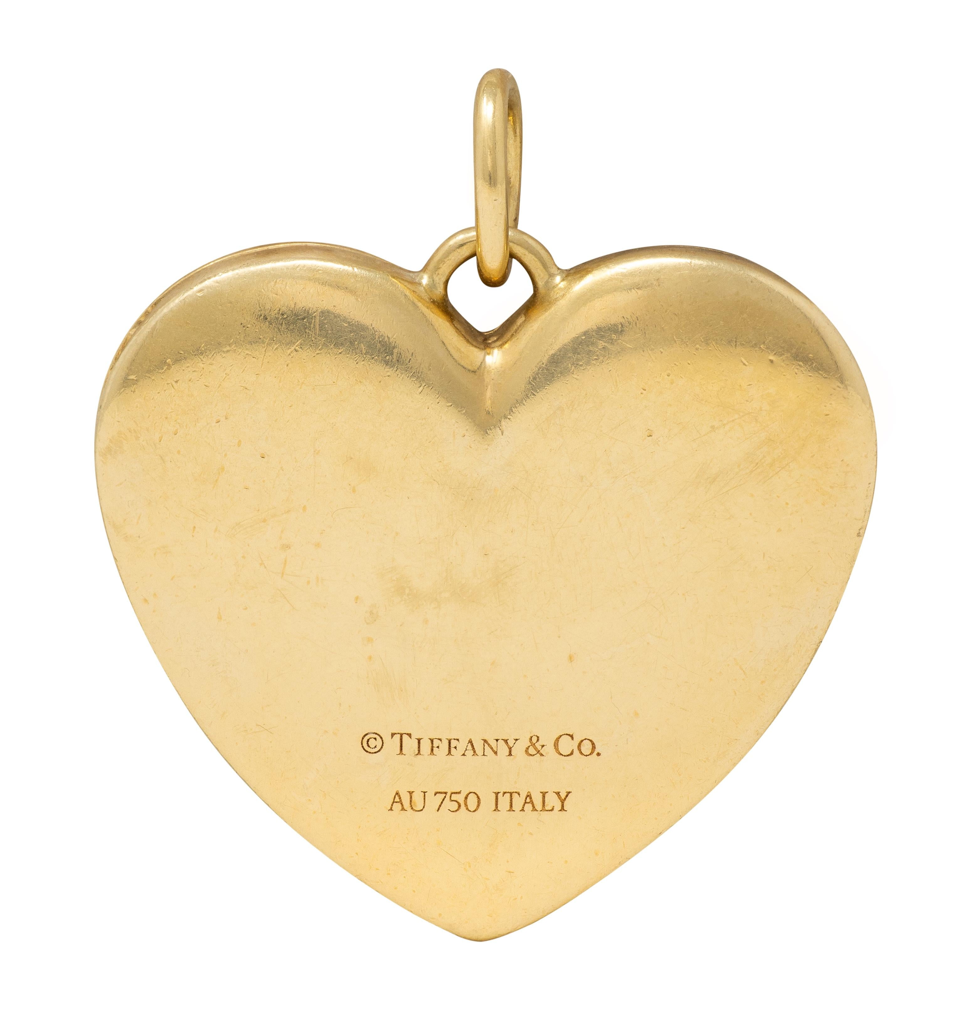 Tiffany & Co. 18 Karat Yellow Gold Vintage Heart Locket Pendant