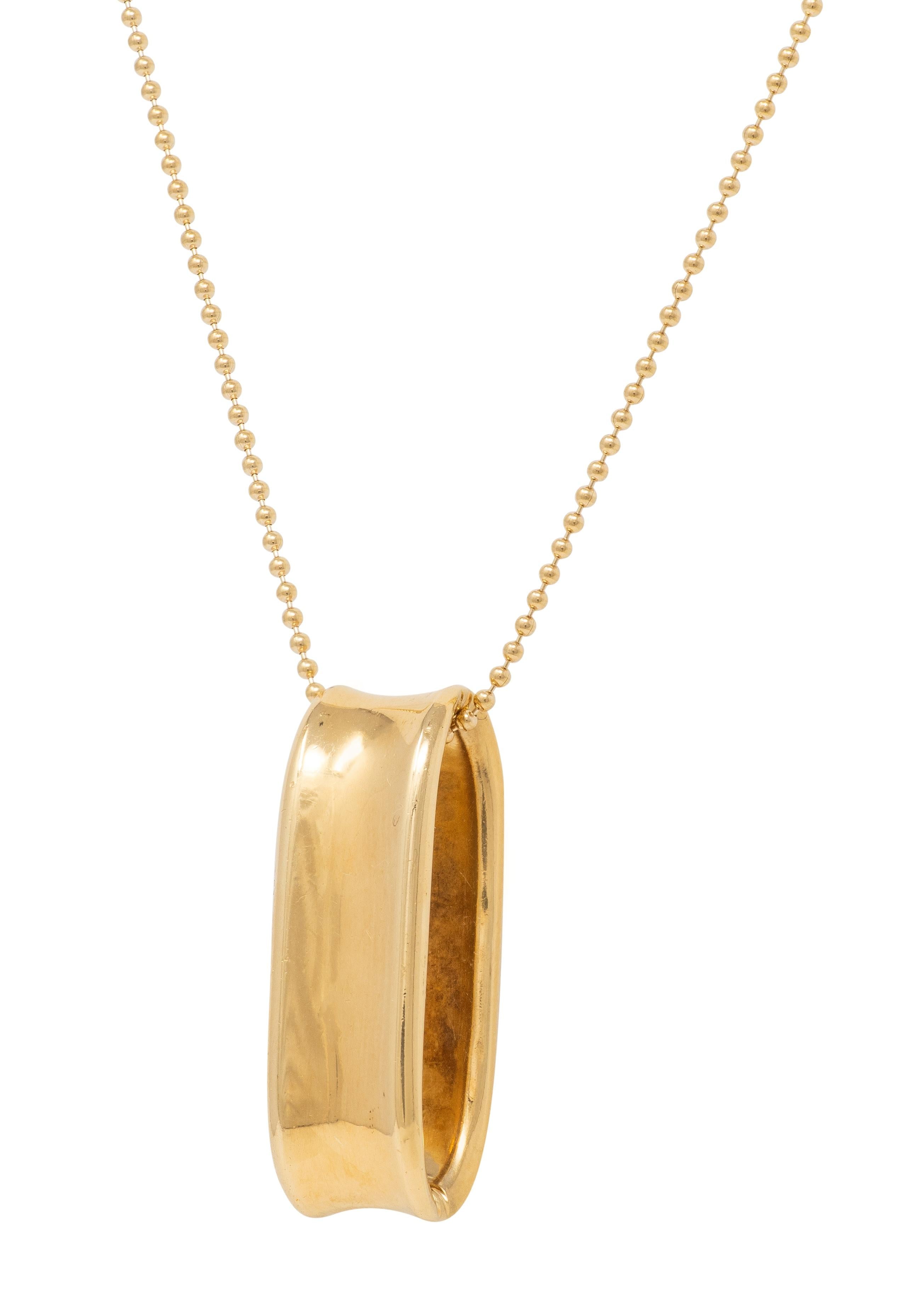 Tiffany & Co. 1990's 18 Karat Yellow Gold 1837 Loop Vintage Pendant Necklace