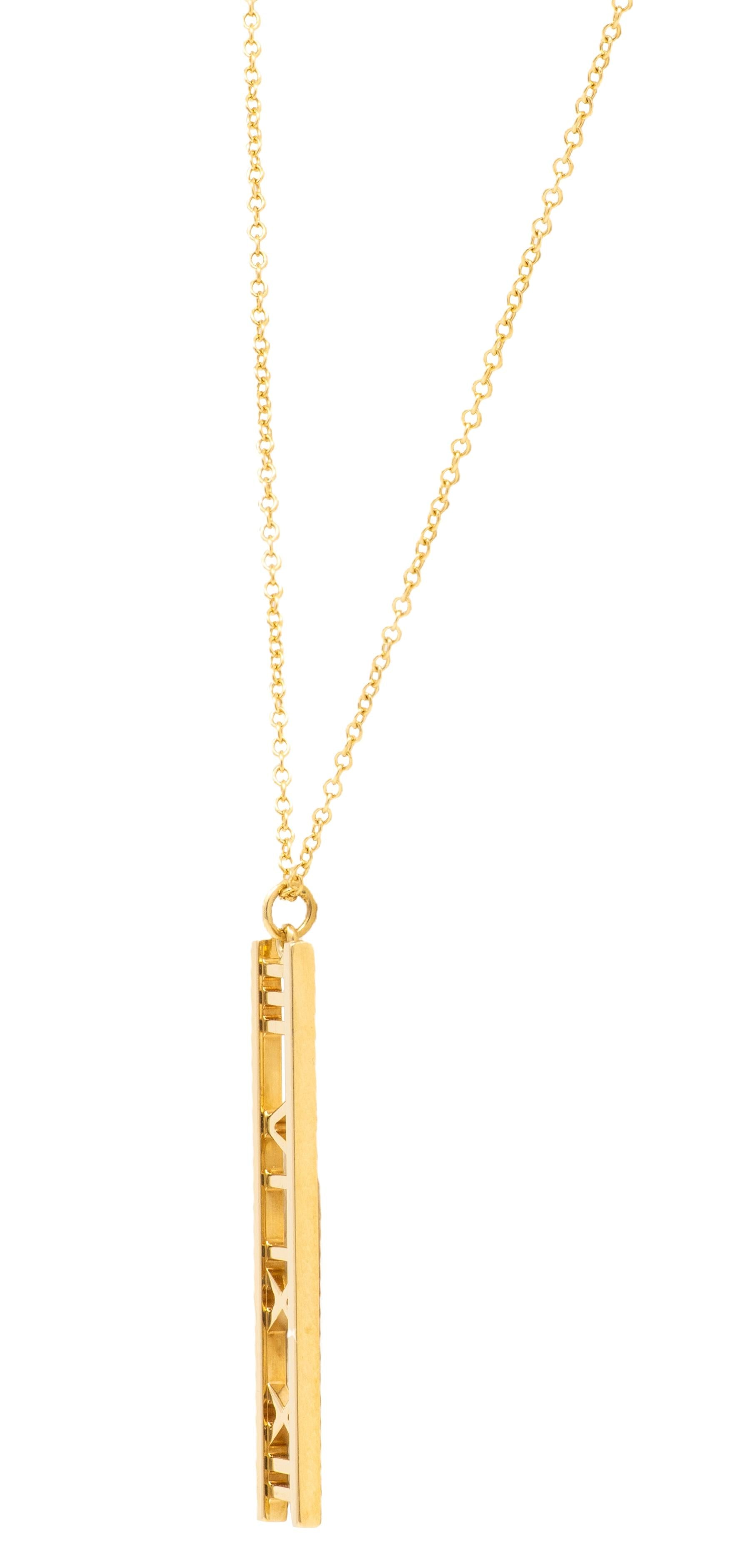 Tiffany & Co. Contemporary 18 Karat Yellow Gold Atlas Bar Pendant Necklace