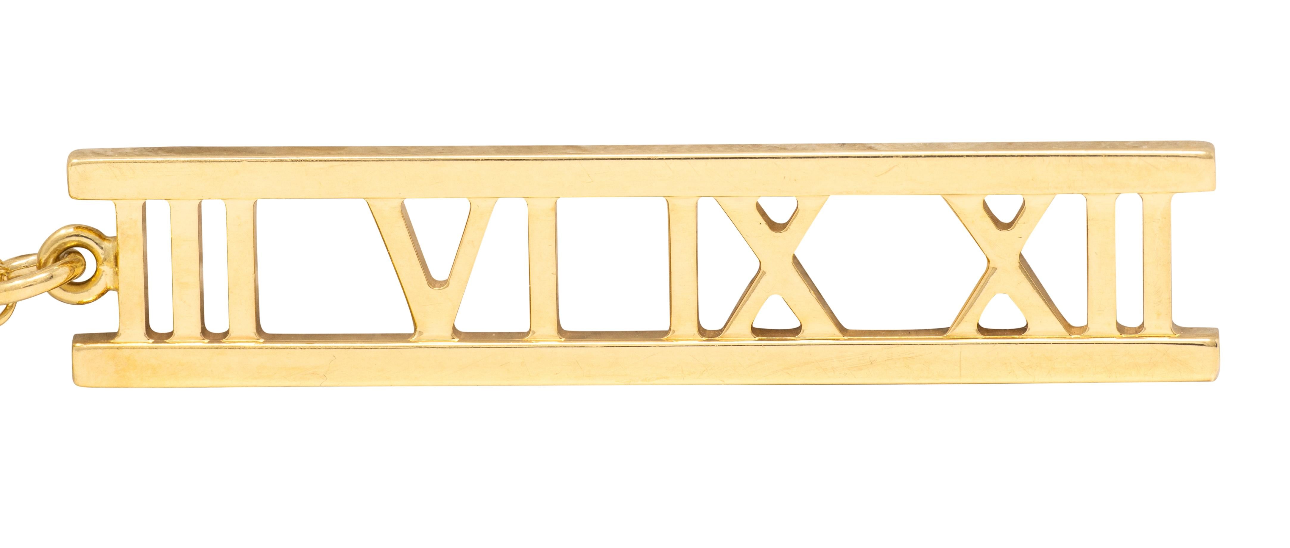 Tiffany & Co. Contemporary 18 Karat Yellow Gold Atlas Bar Pendant Necklace