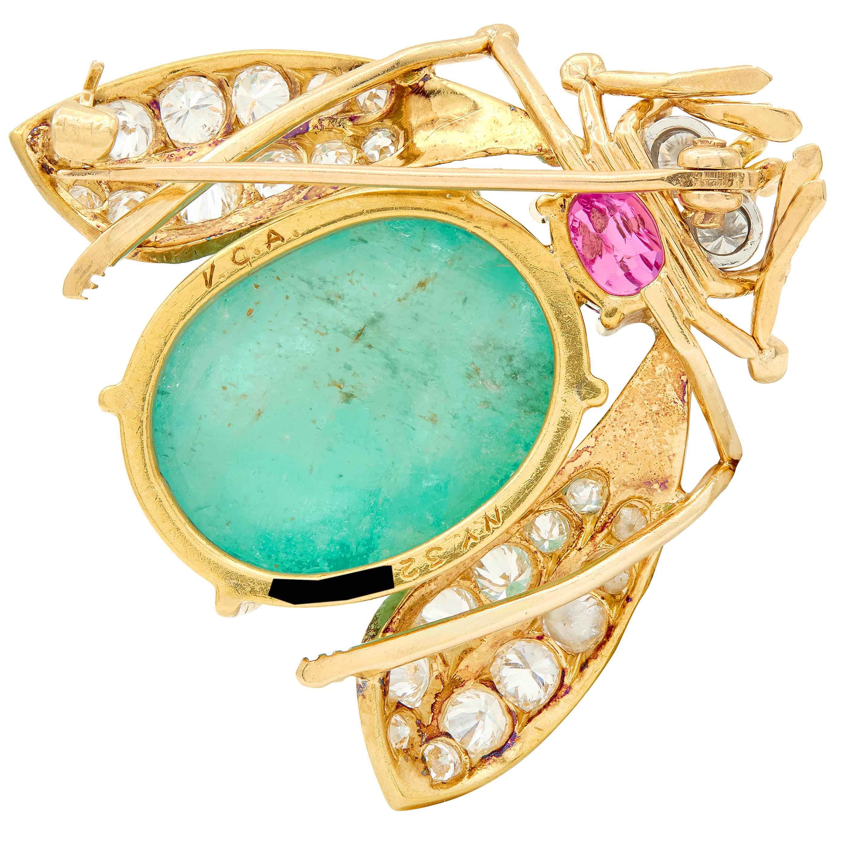 Van Cleef & Arpels 1960 19.70 CTW Multi-Gem 18K Gold Platinum Vintage Bee Brooch