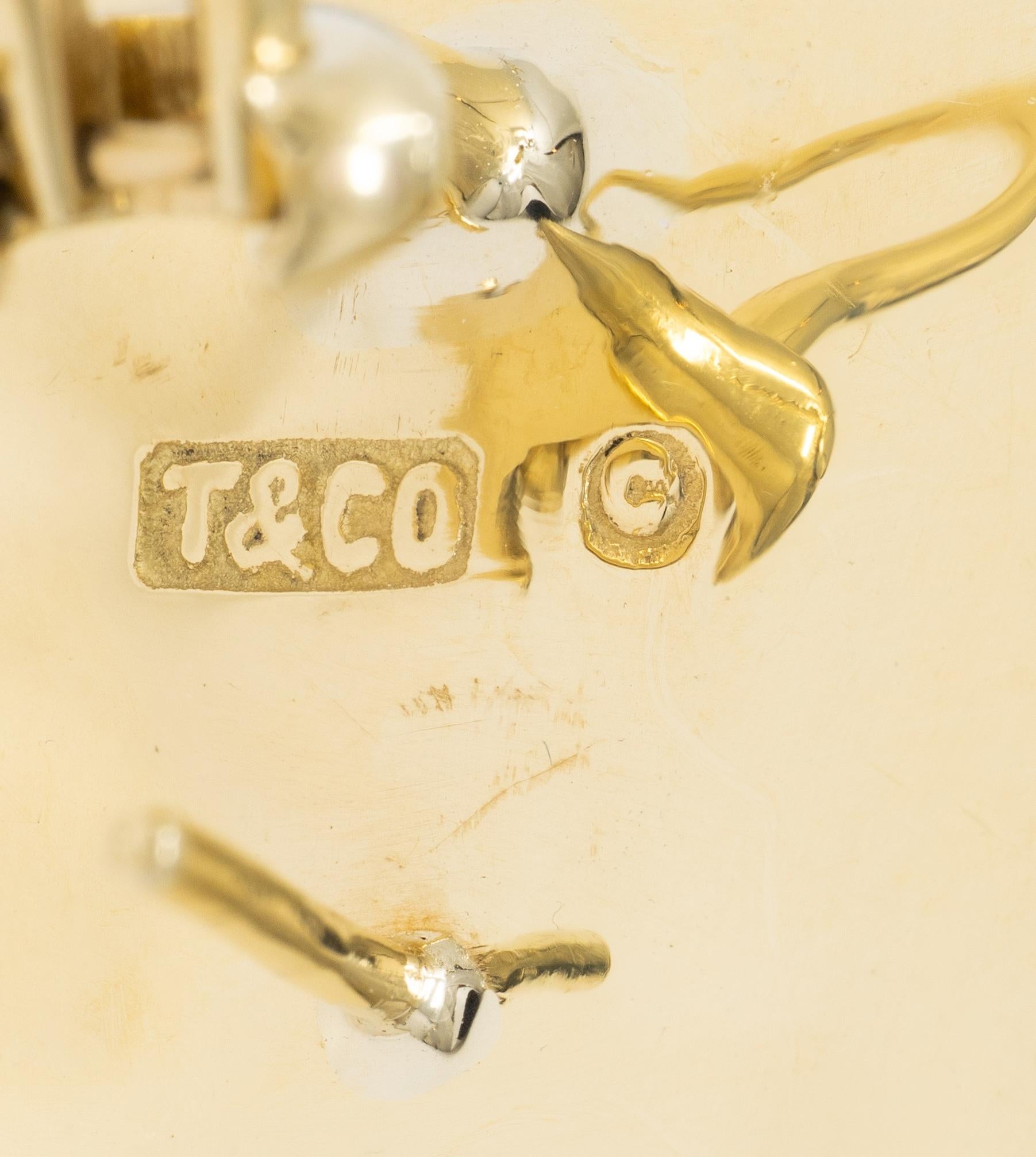 Tiffany & Co Angela Cummings 1982 Pearl 18K Vintage Inlay Checkered Earrings