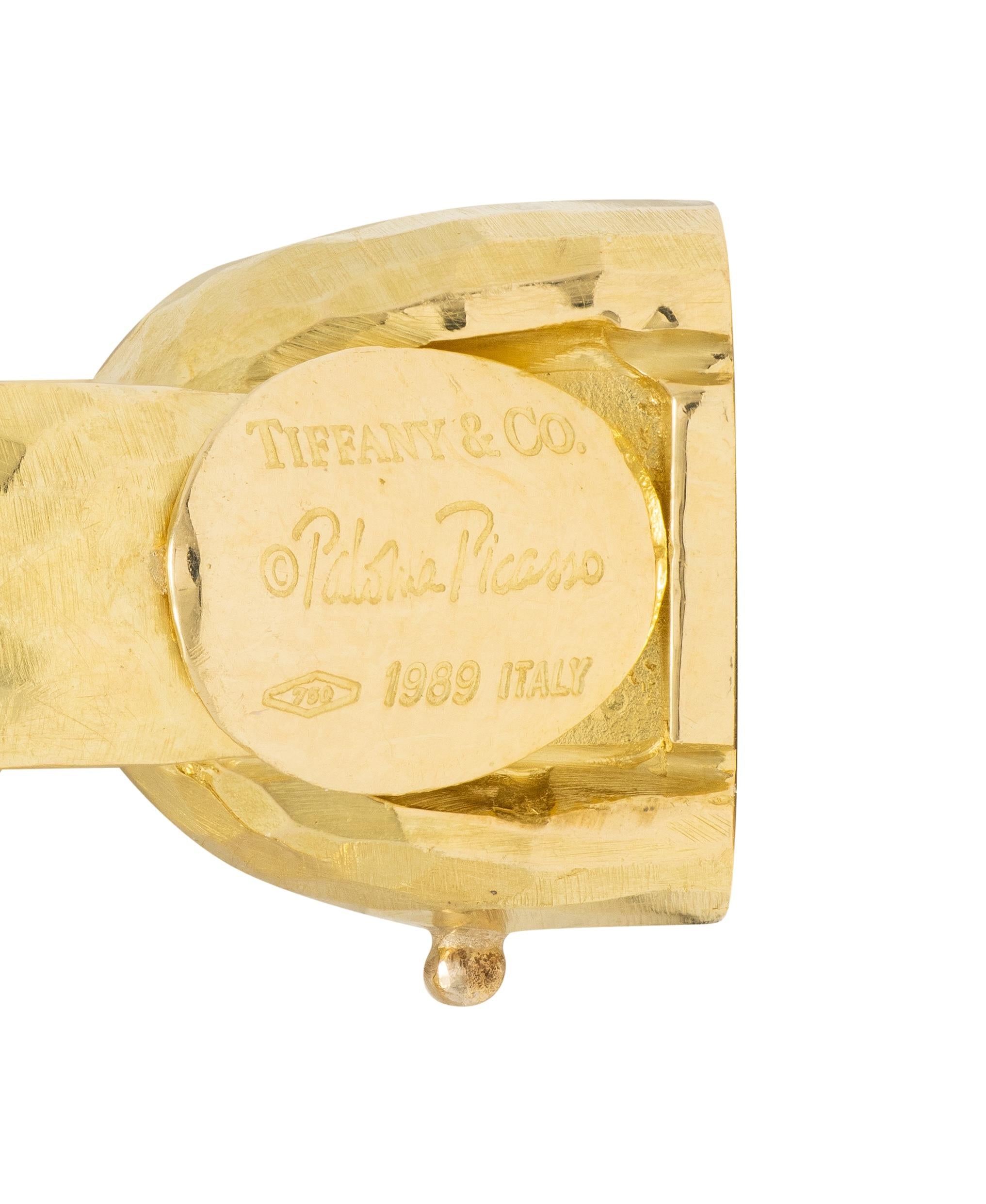 Paloma Picasso Tiffany & Co. 1980's Vintage 18K Gold Hammered Link Bracelet