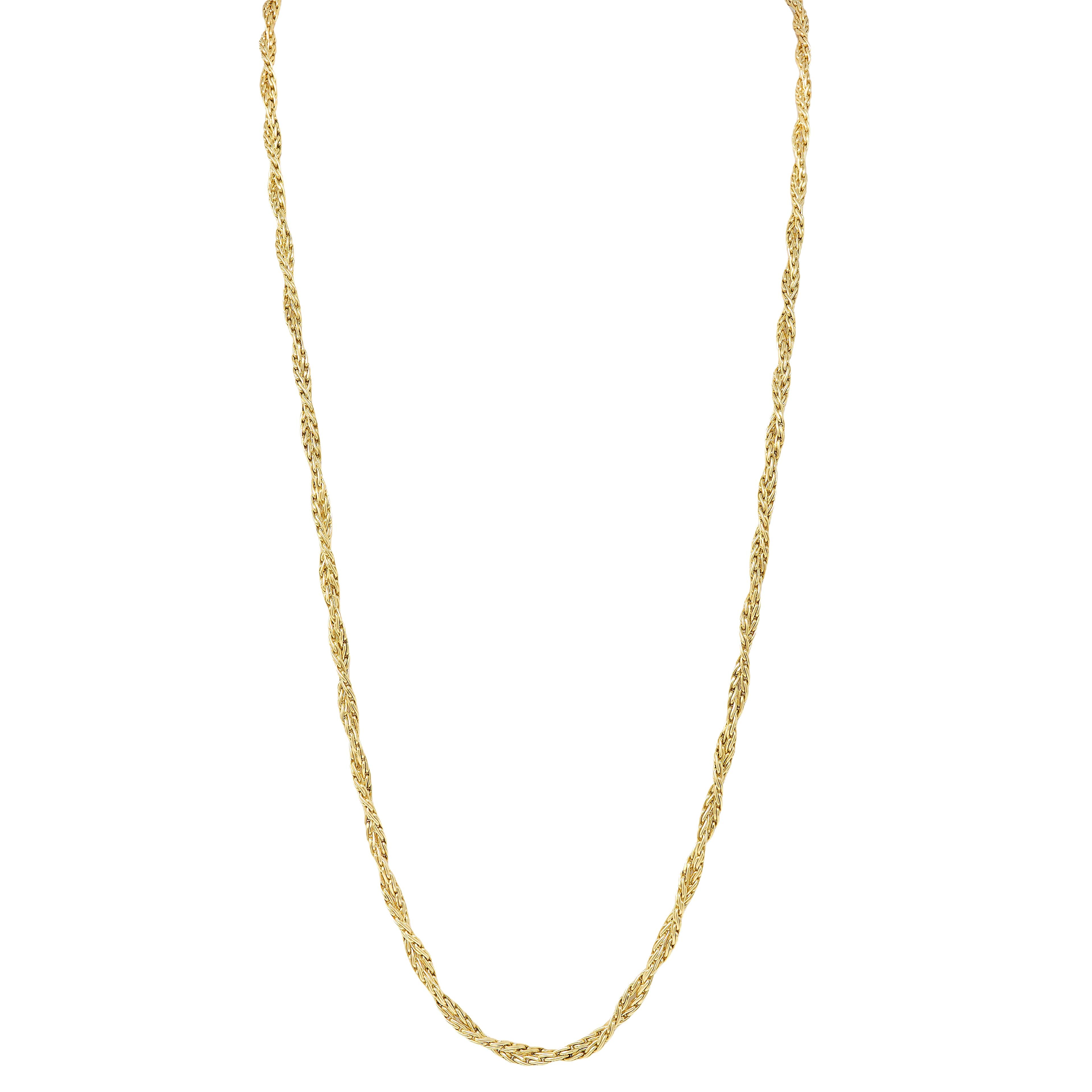 Buccellati 1970's 18 Karat Yellow Gold Vintage Twisted Rope Chain Necklace