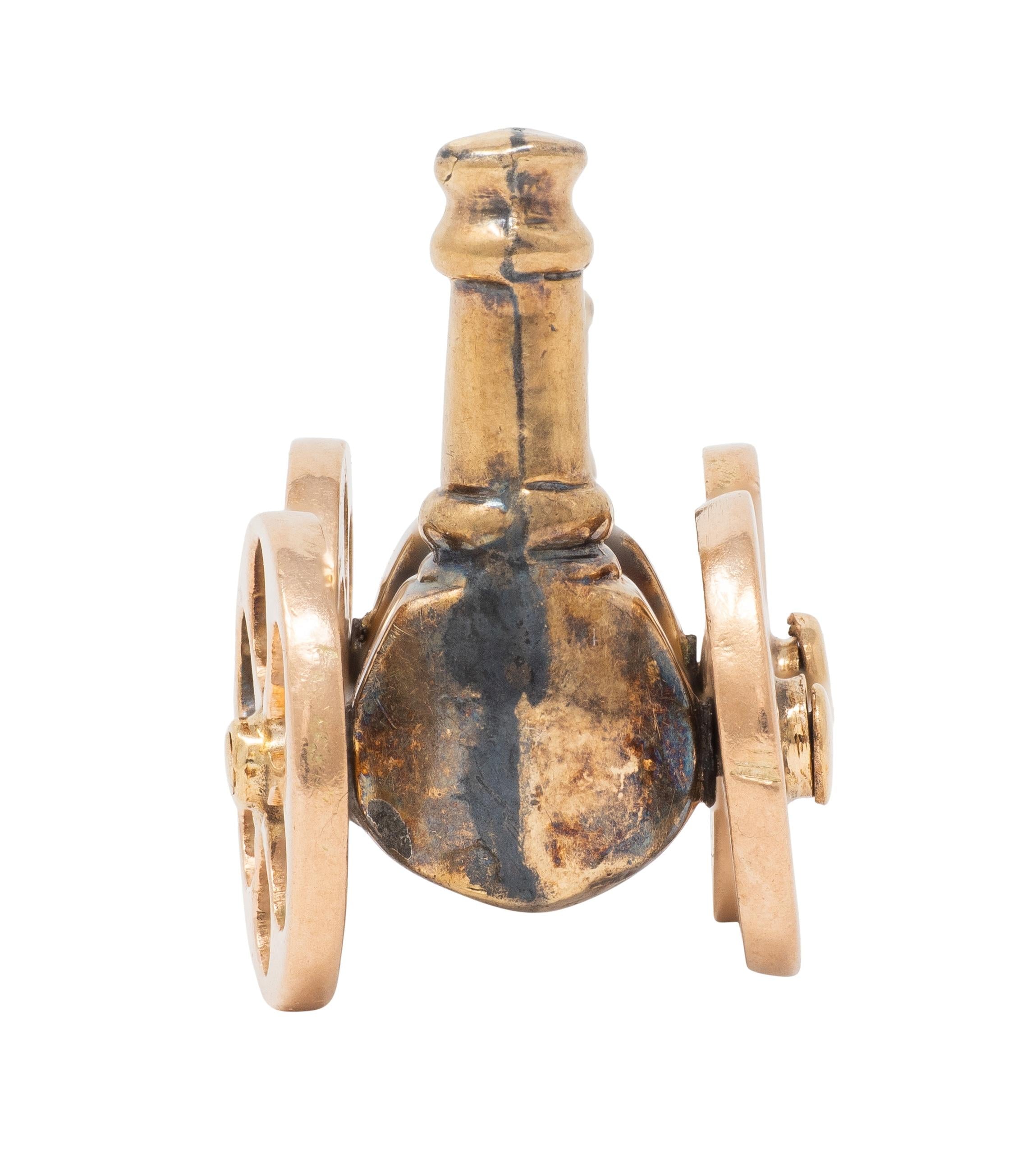 Victorian 14 Karat Two-Tone Gold Antique Locomotive Train Charm