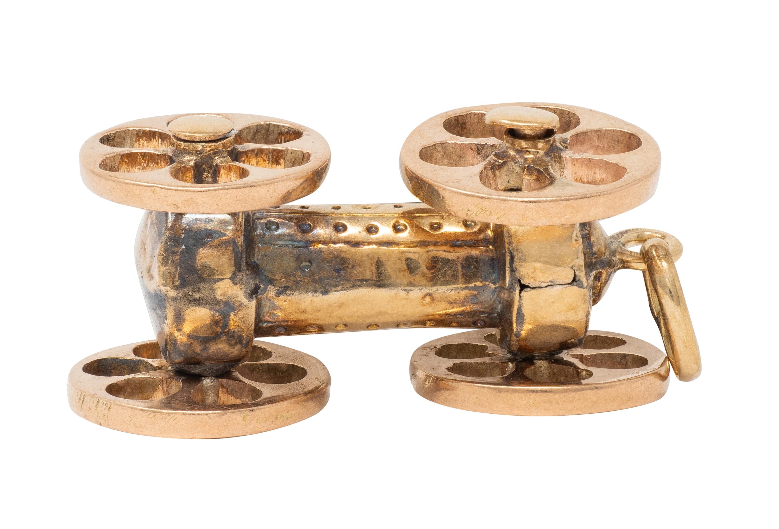 Victorian 14 Karat Two-Tone Gold Antique Locomotive Train Charm