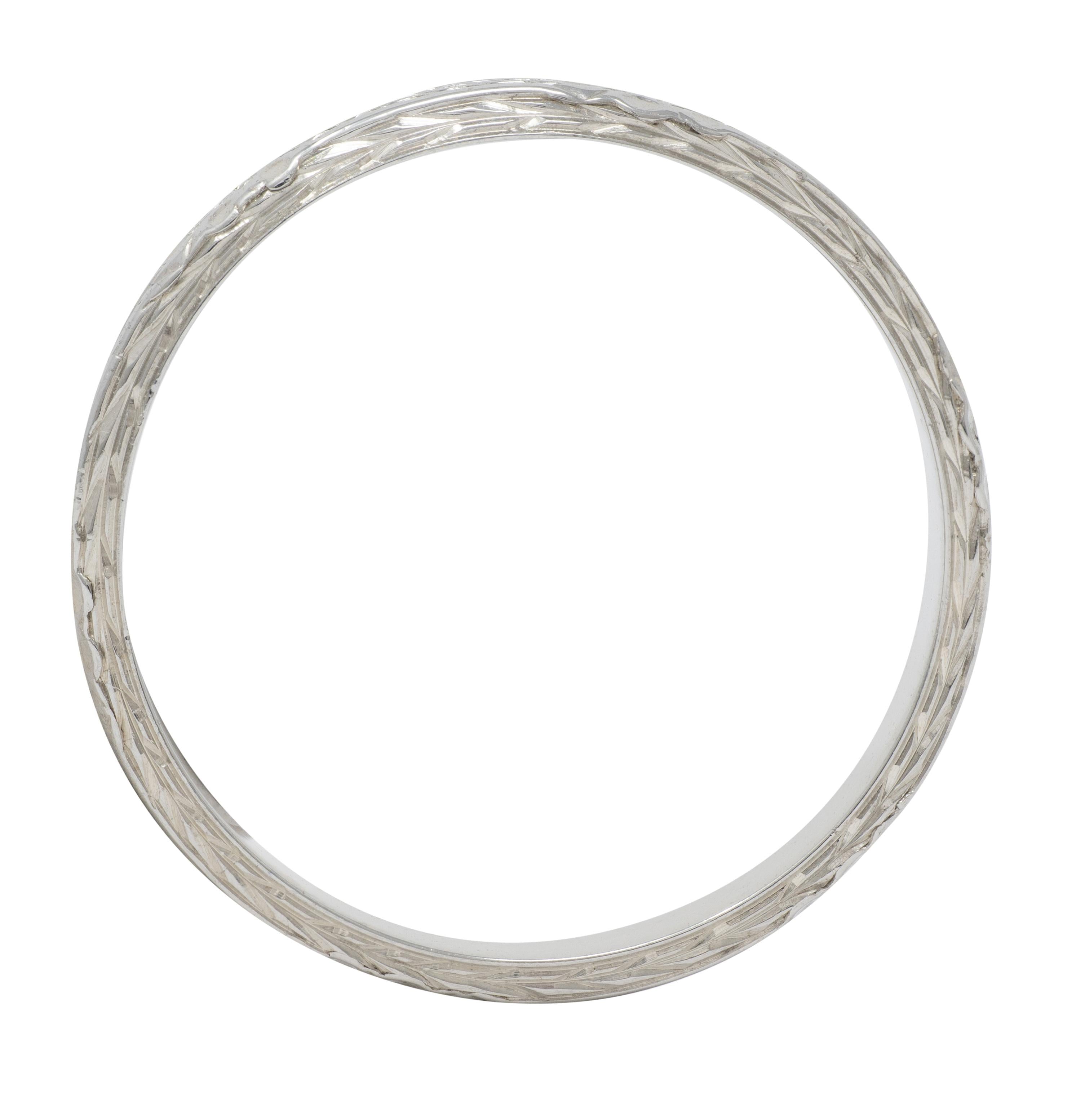 Belais Art Deco 1931 18 Karat White Gold Orange Blossom Band Ring