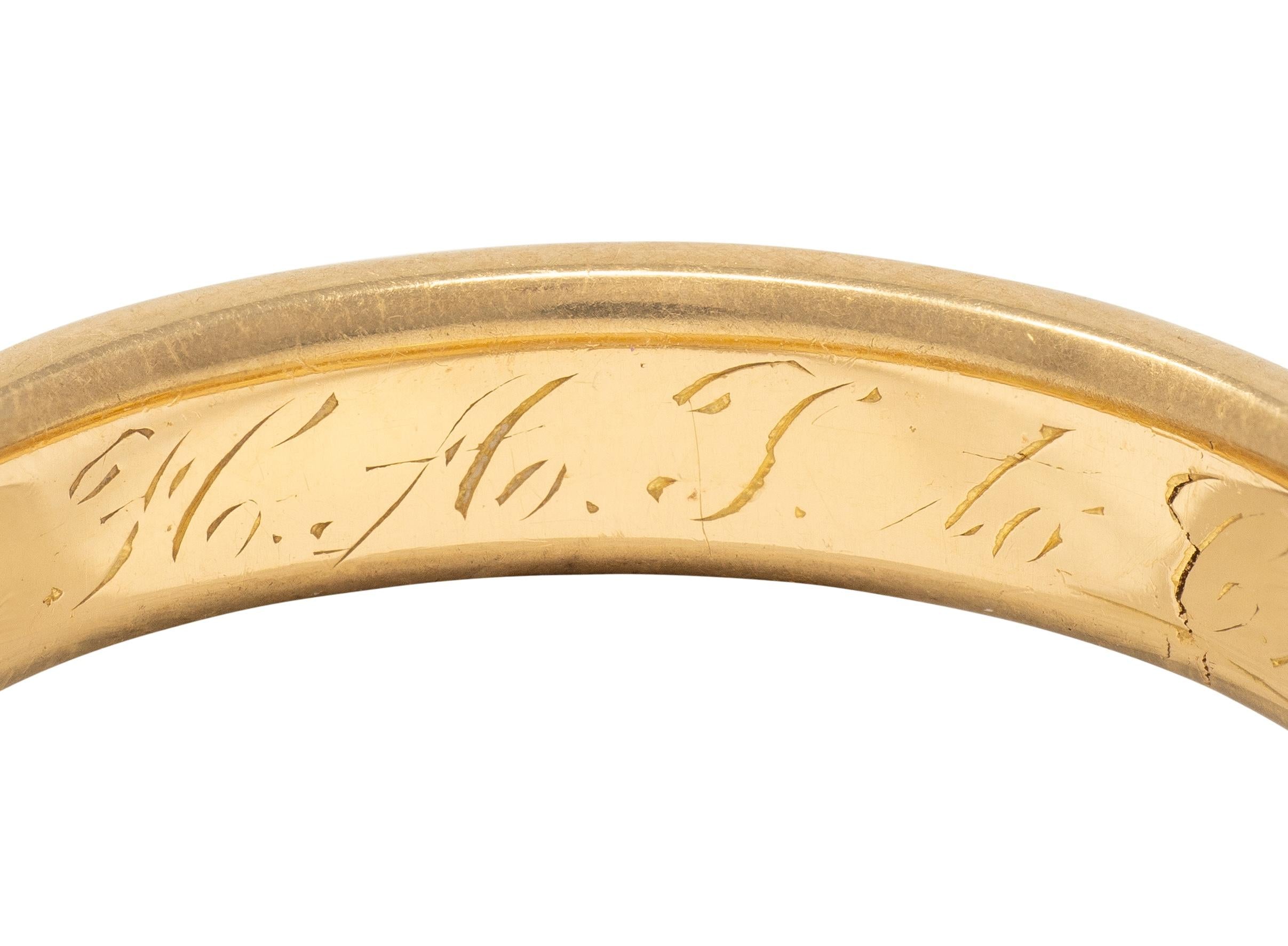 Victorian 18 Karat Yellow Gold Antique Unisex Wedding Band Ring