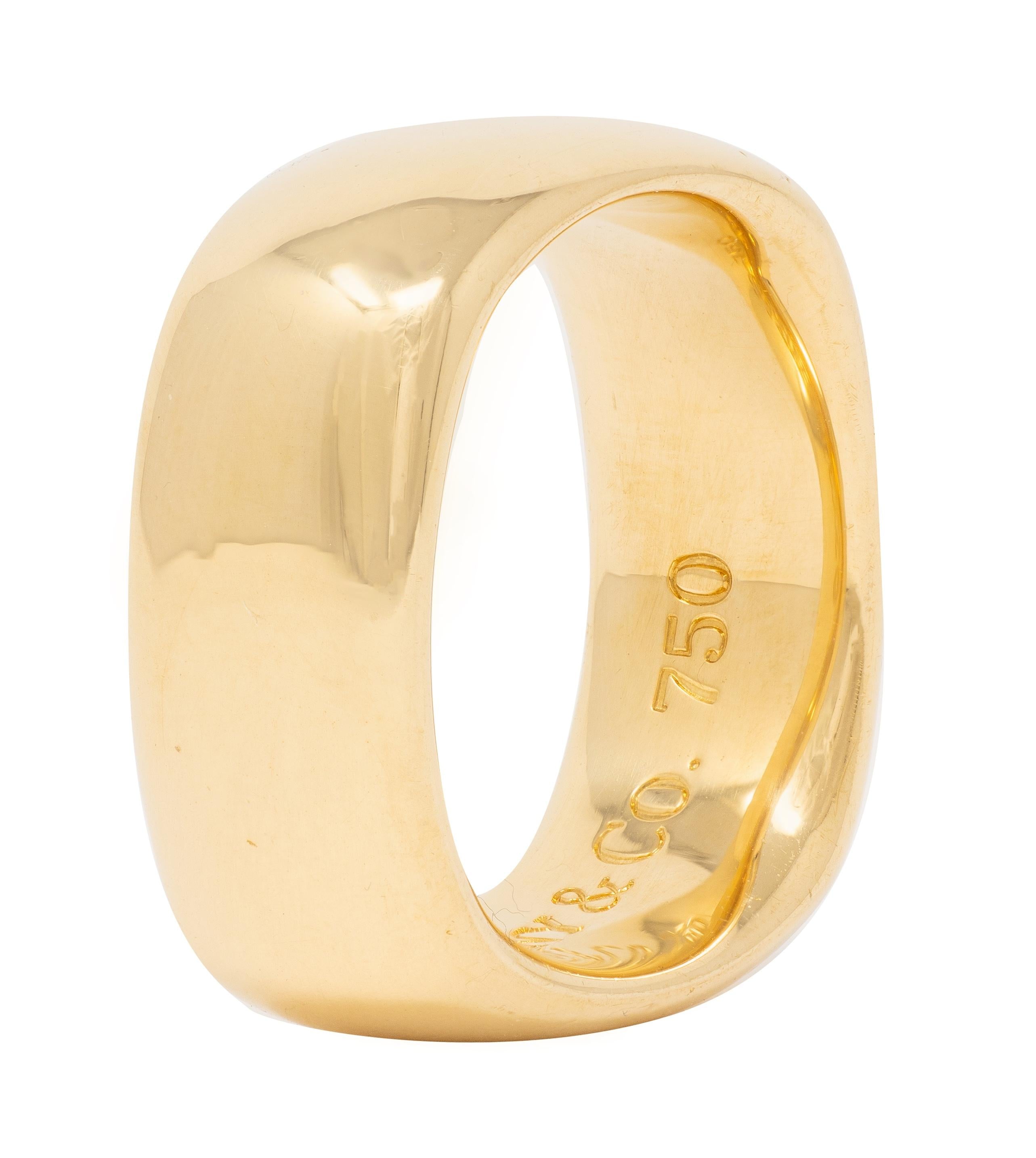 Tiffany & Co. 2003 18 Karat Yellow Gold Vintage Cushion Band Ring