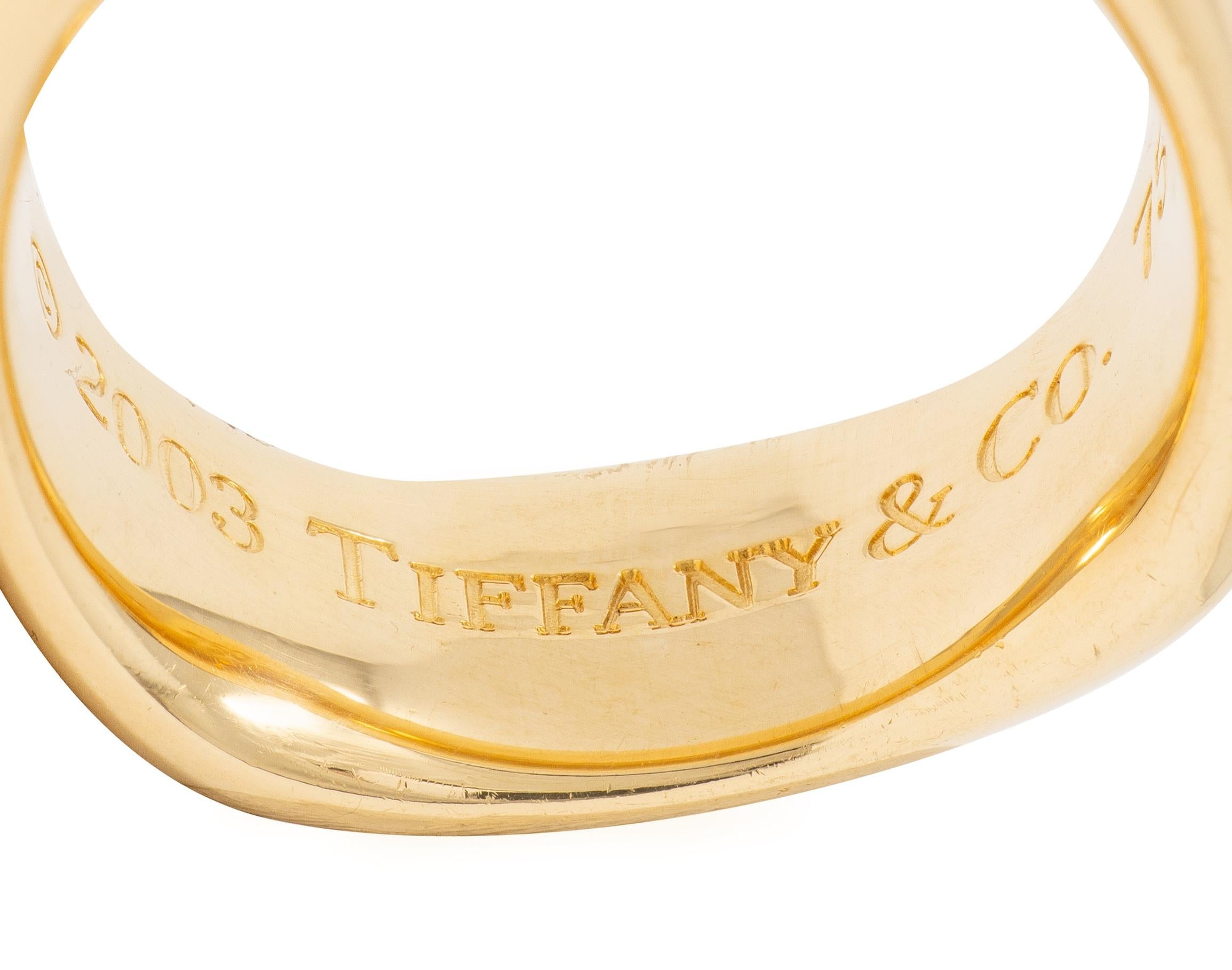 Tiffany & Co. 2003 18 Karat Yellow Gold Vintage Cushion Band Ring