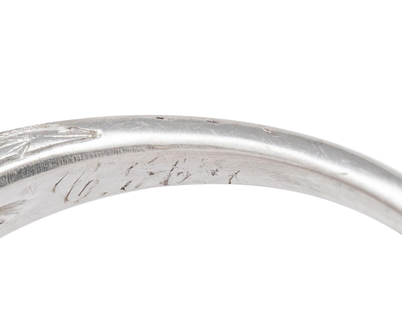 Art Deco 2.56 CTW Old Mine Diamond Platinum Vintage Wheat Engagement Ring