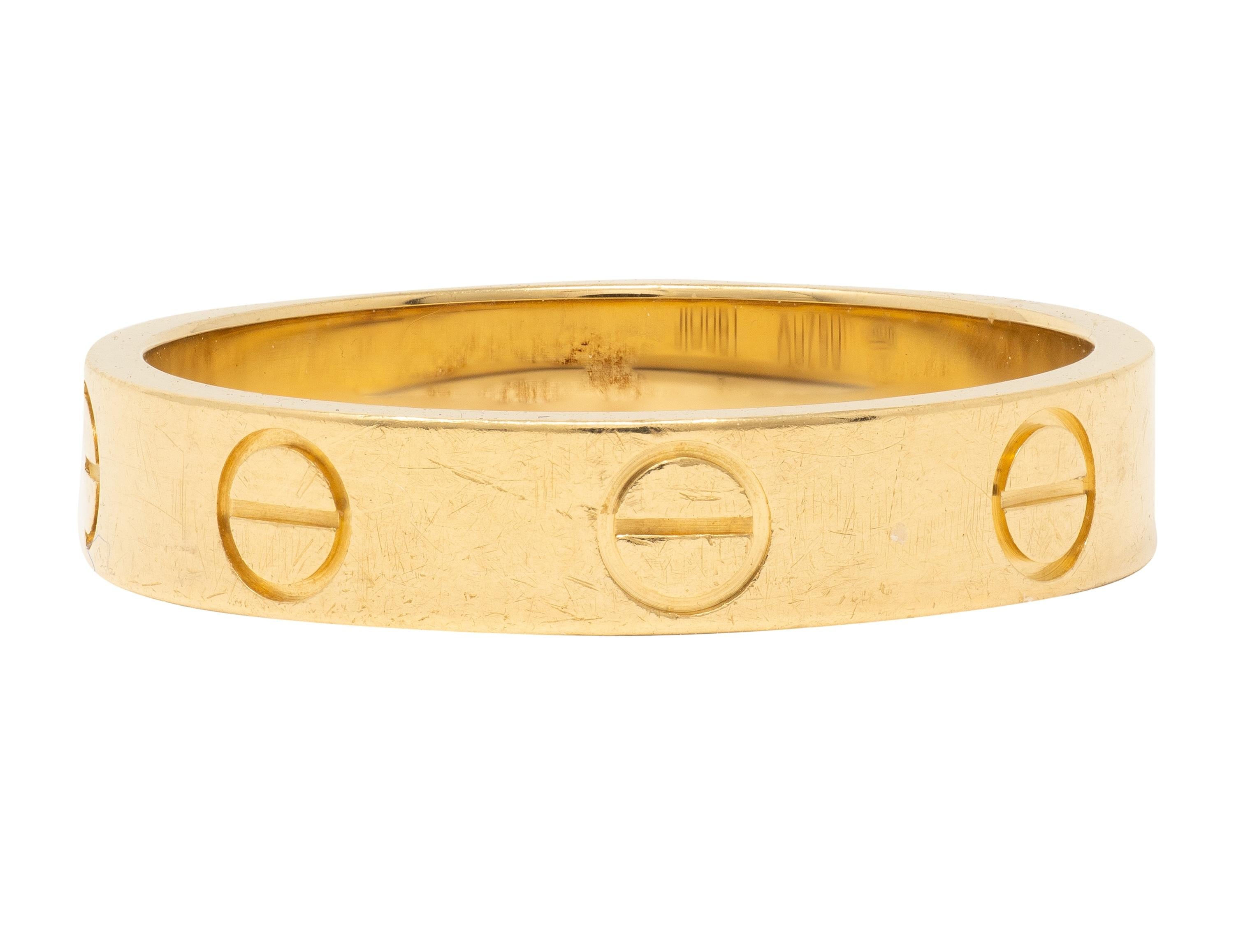 Cartier Contemporary 18 Karat Yellow Gold High Love Unisex Band Ring