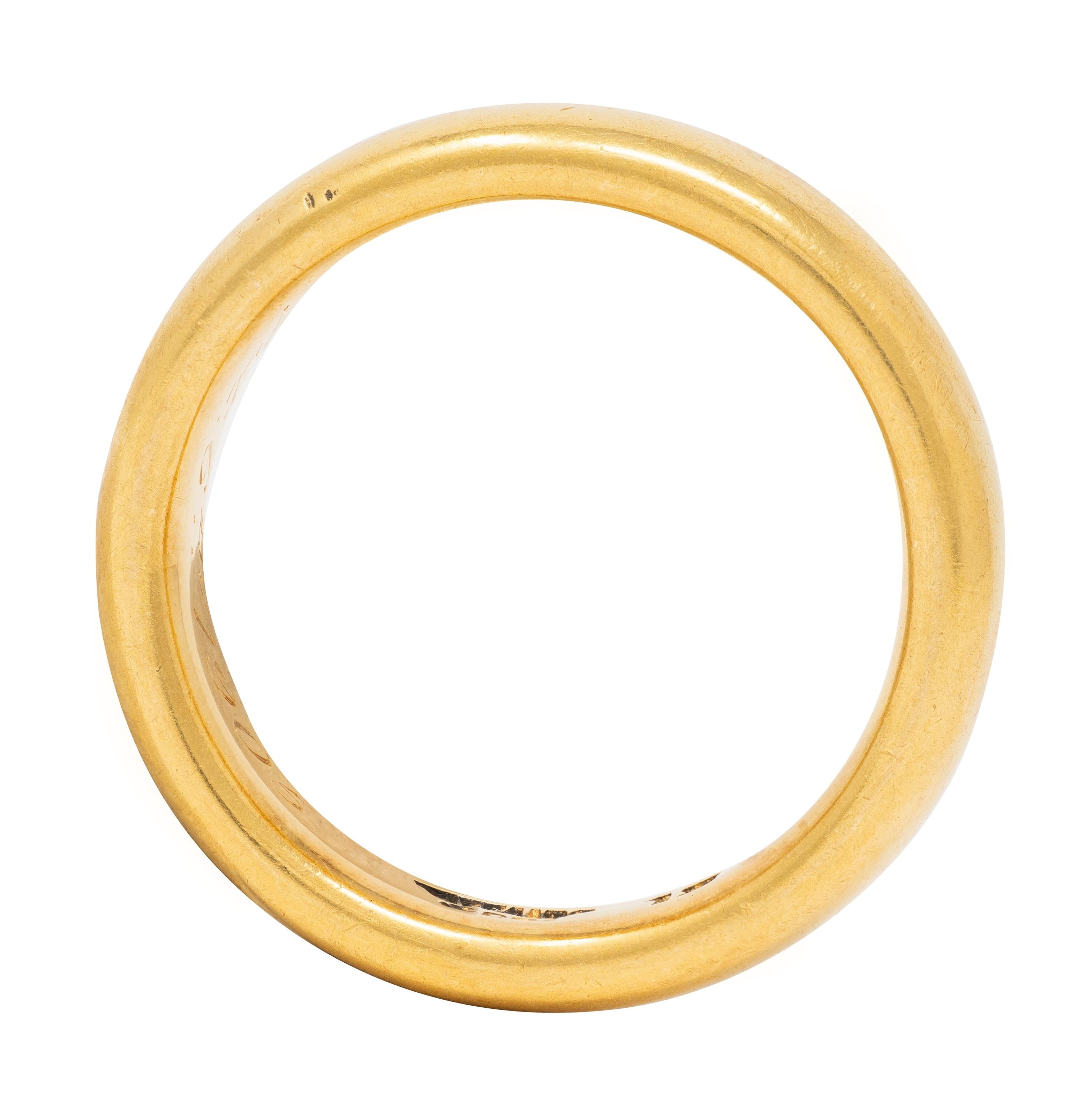 Tiffany & Co. 1905 18 Karat Yellow Gold Inscribed Antique Wedding Band Ring