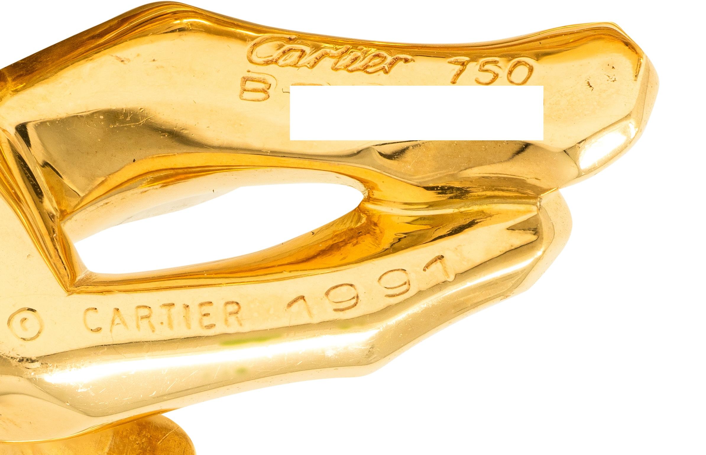 Cartier 1991 18 Karat Yellow Gold Vintage Hanging Panthere Pendant