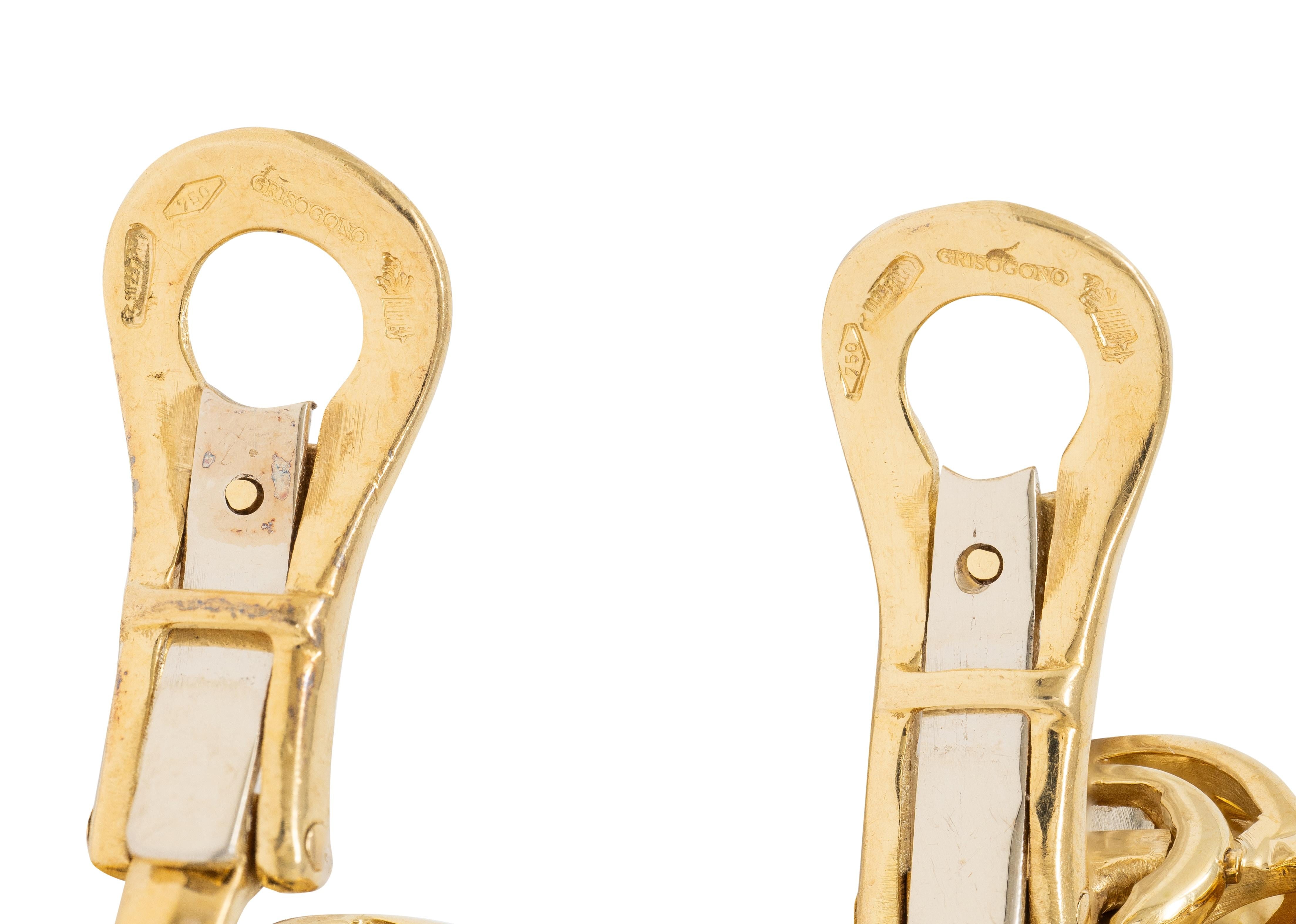 Grisogono 1990s Diamond Onyx Mother-Of-Pearl 18K Gold Vintage Lady Bug Earrings