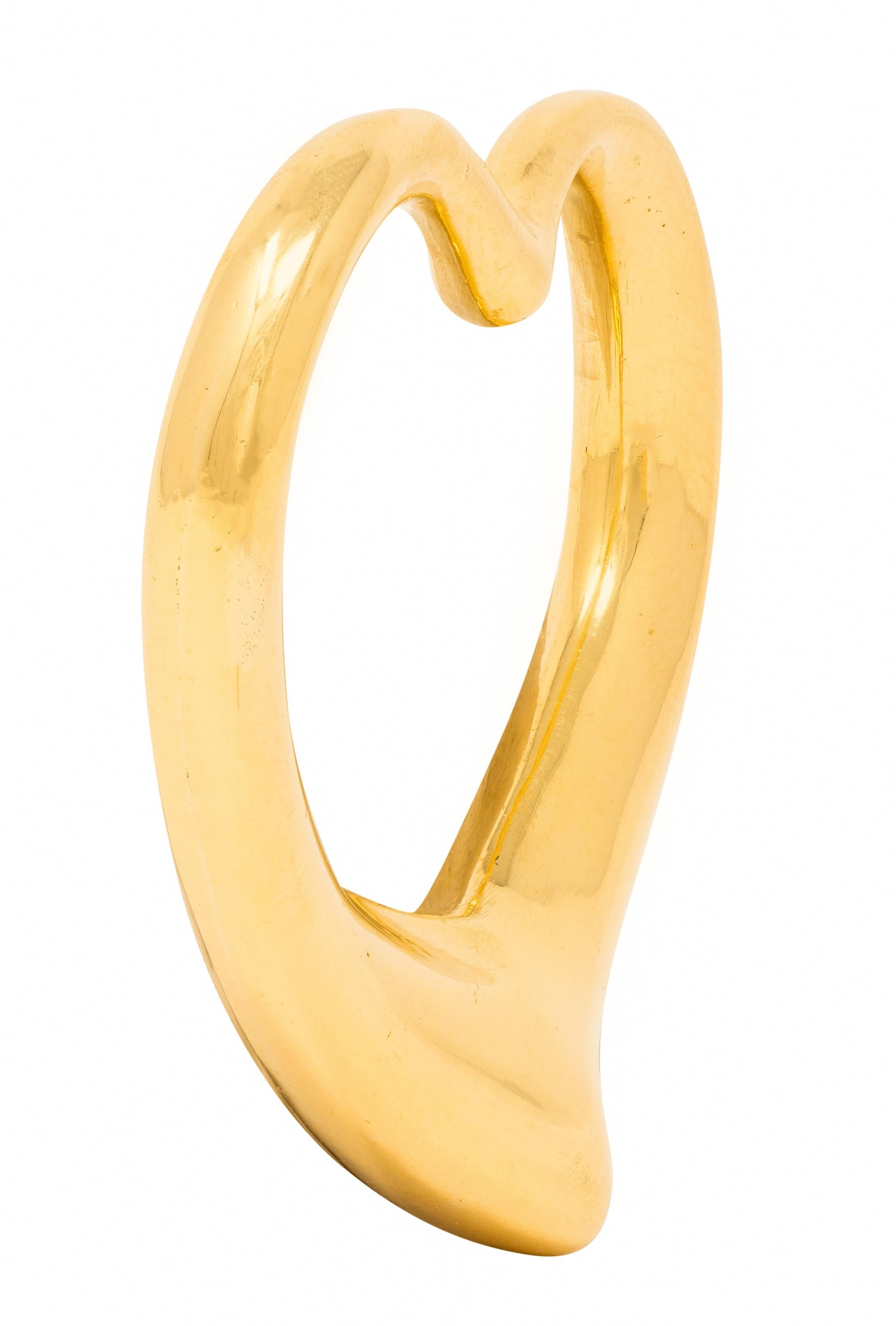 Elsa Peretti Tiffany & Co. 1990's 18K Yellow Gold Vintage Open Heart Pendant