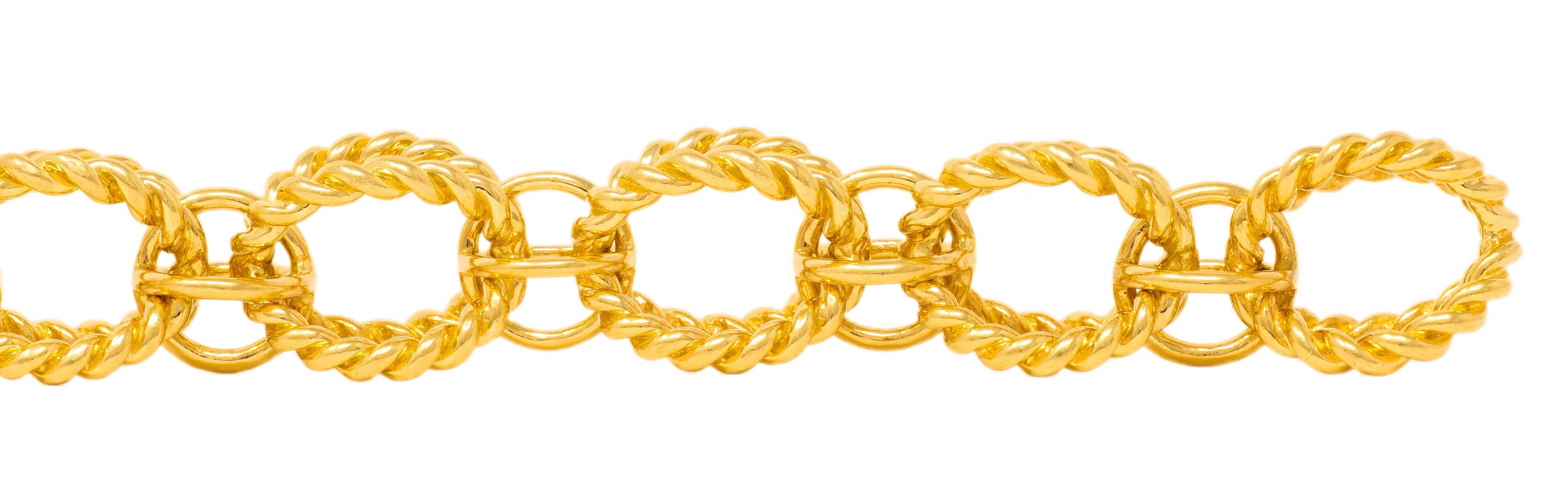 Tiffany & Co. Schlumberger 1960's 18K Gold Twisted Sphere Link Vintage Bracelet