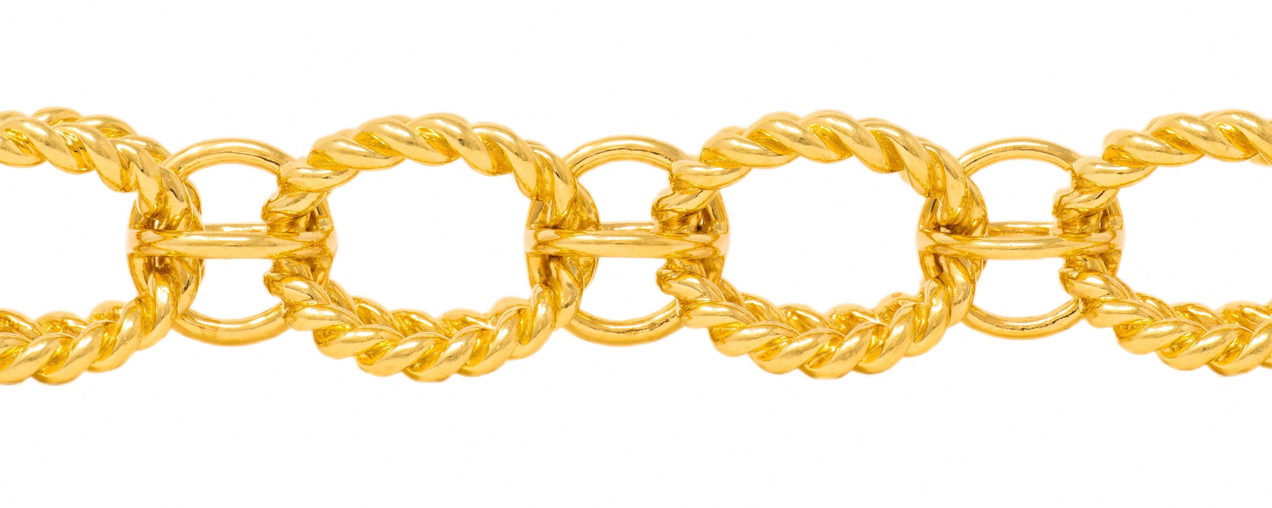 Tiffany & Co. Schlumberger 1960's 18K Gold Twisted Sphere Link Vintage Bracelet