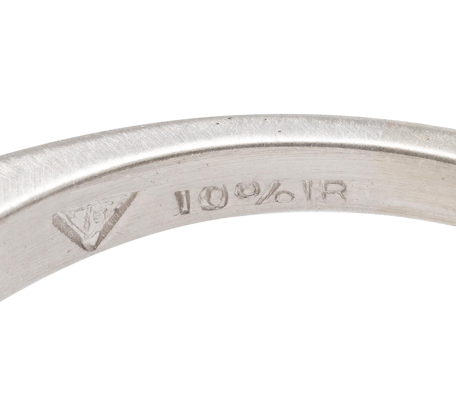 1950's 0.95 CTW Fancy Yellow Asscher Diamond Platinum Vintage Engagement Ring