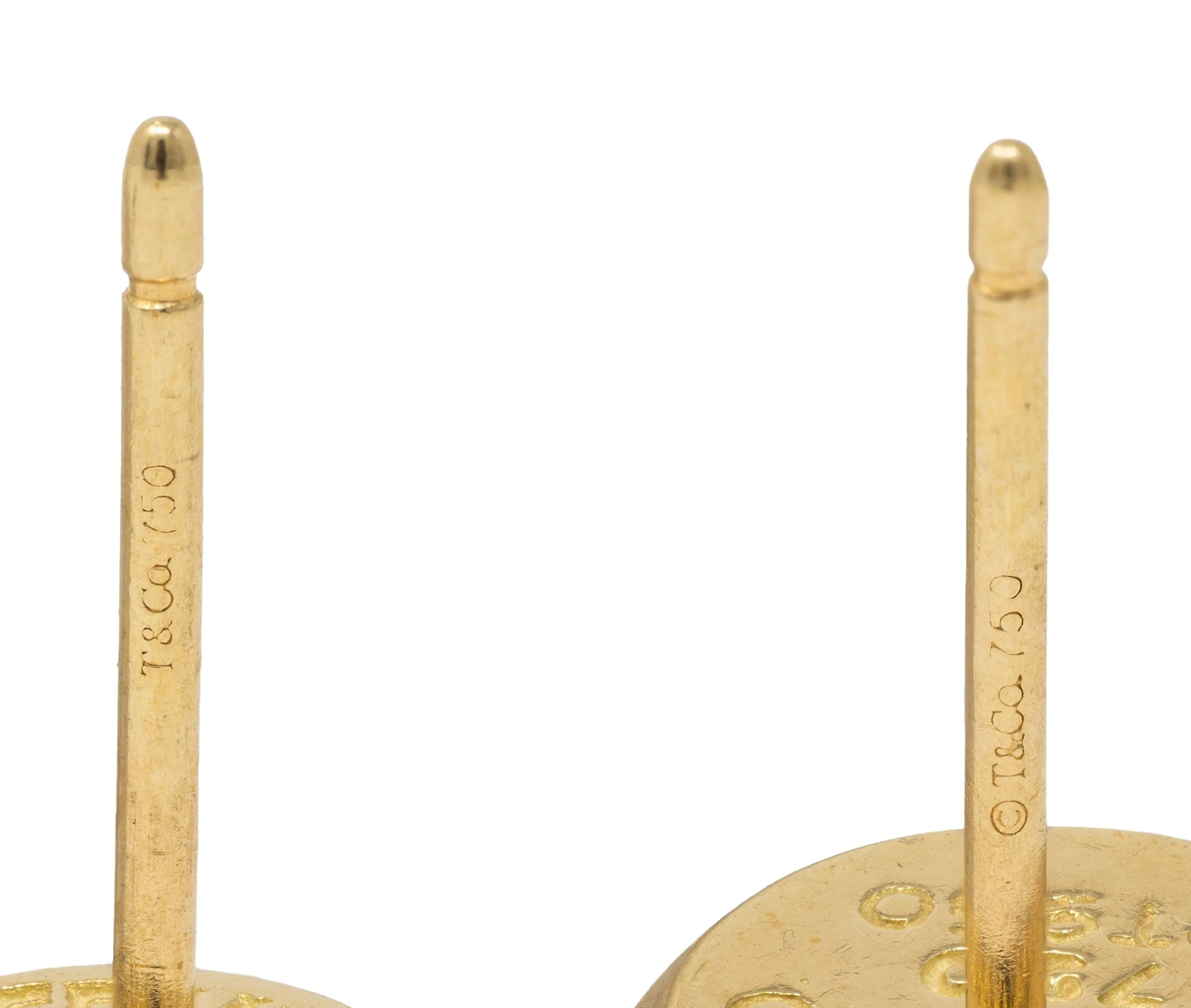 Tiffany & Co. Contemporary Diamond 18K Yellow Gold Etoile Ball Stud Earrings