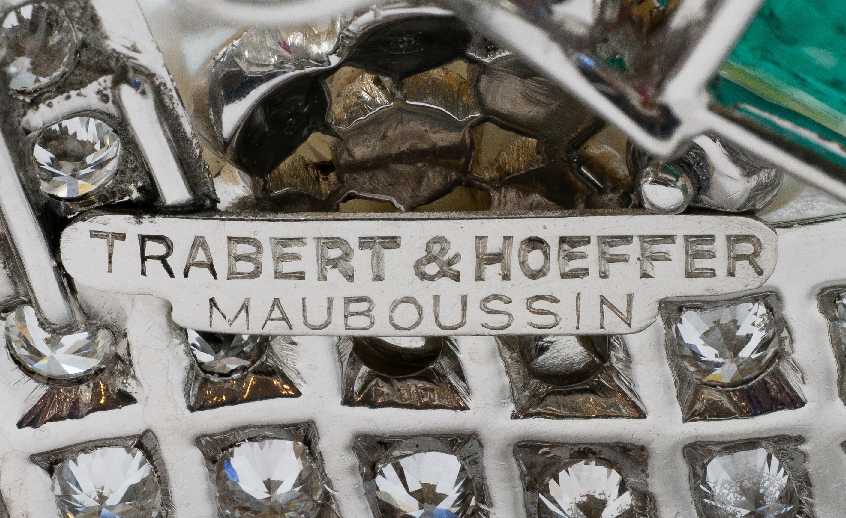 Mauboussin 1950 Burma Ruby Multi-Gem Platinum Vintage Tutti-Frutti Basket Brooch