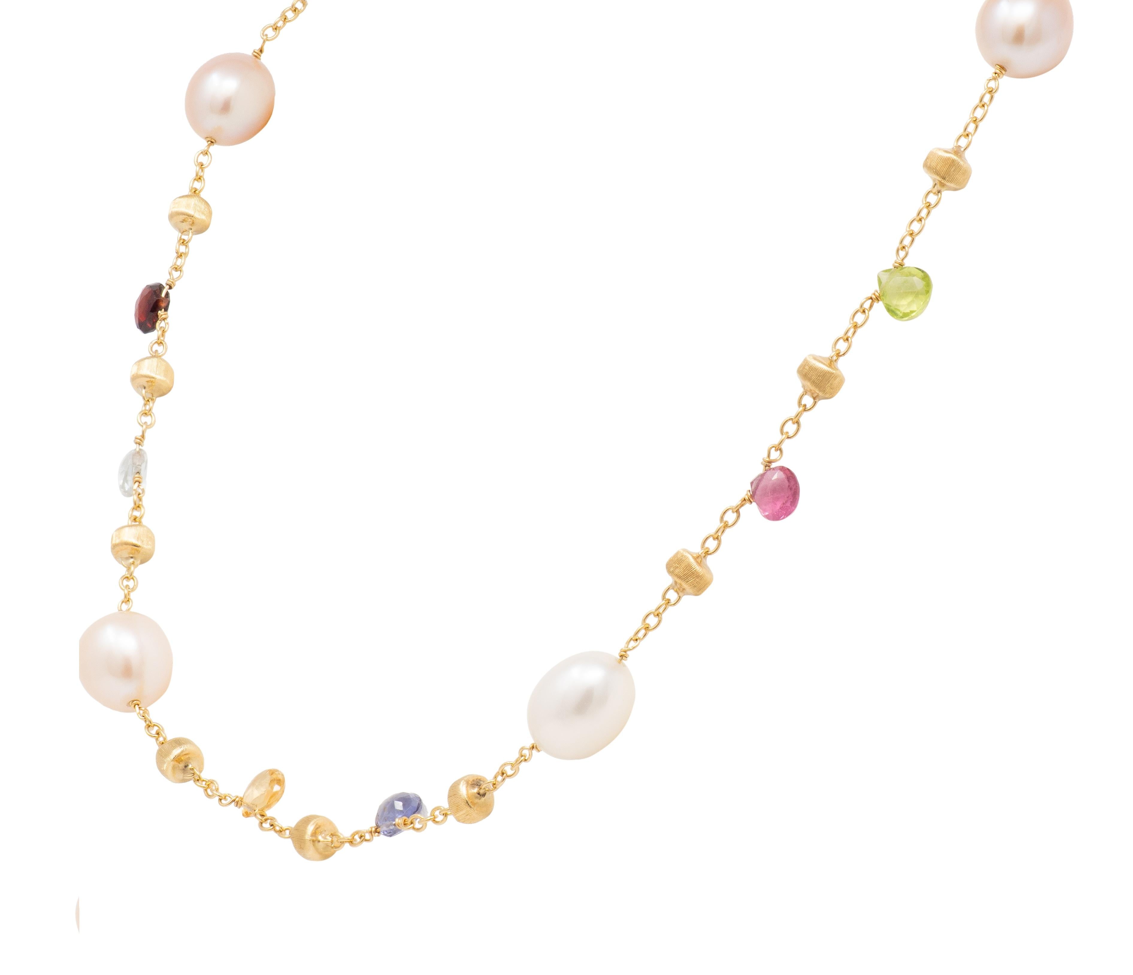 Marco Bicego Pearl Multi-Gem 18K Yellow Gold Confetti Beaded Confetti Necklace
