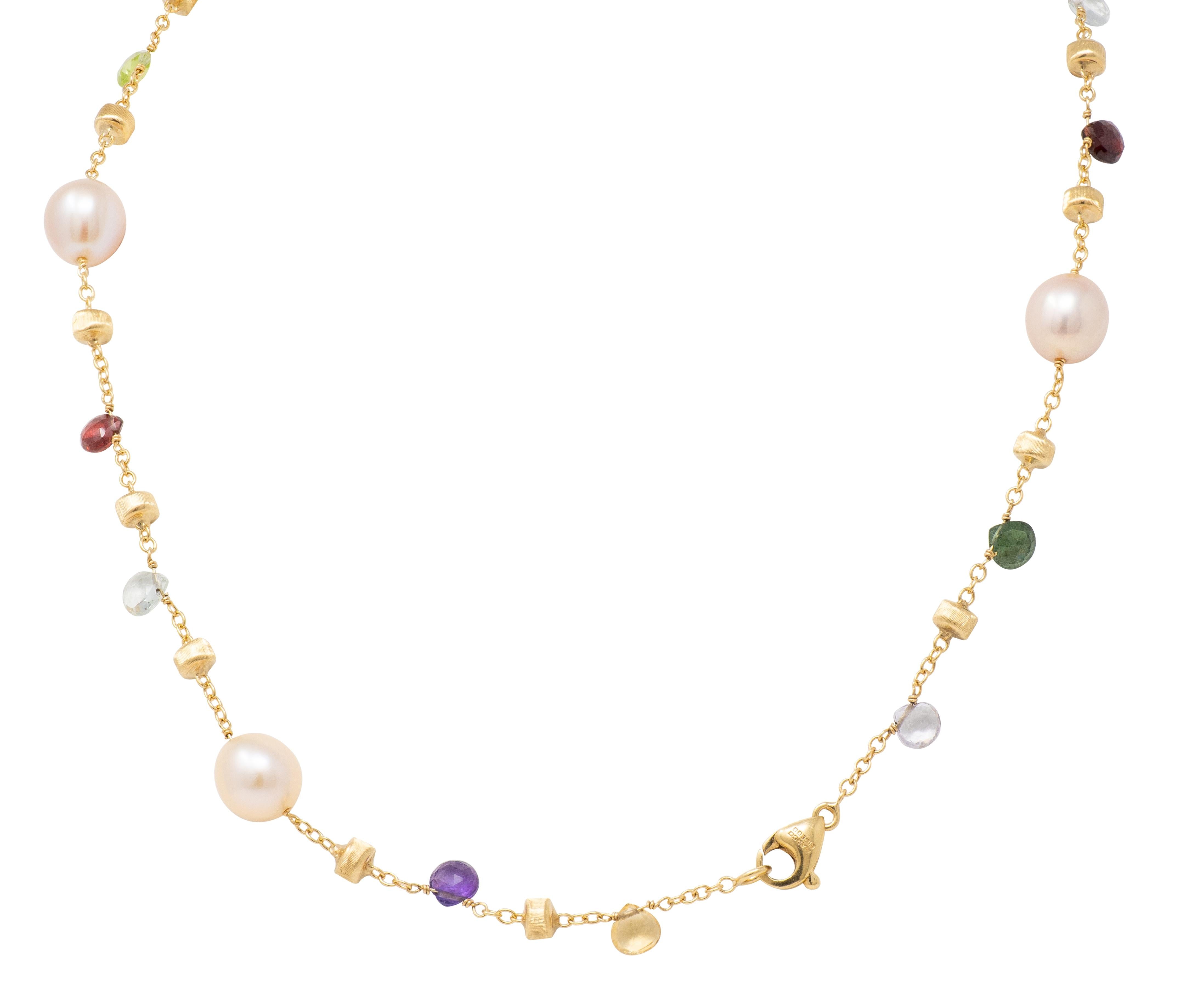 Marco Bicego Pearl Multi-Gem 18K Yellow Gold Confetti Beaded Confetti Necklace