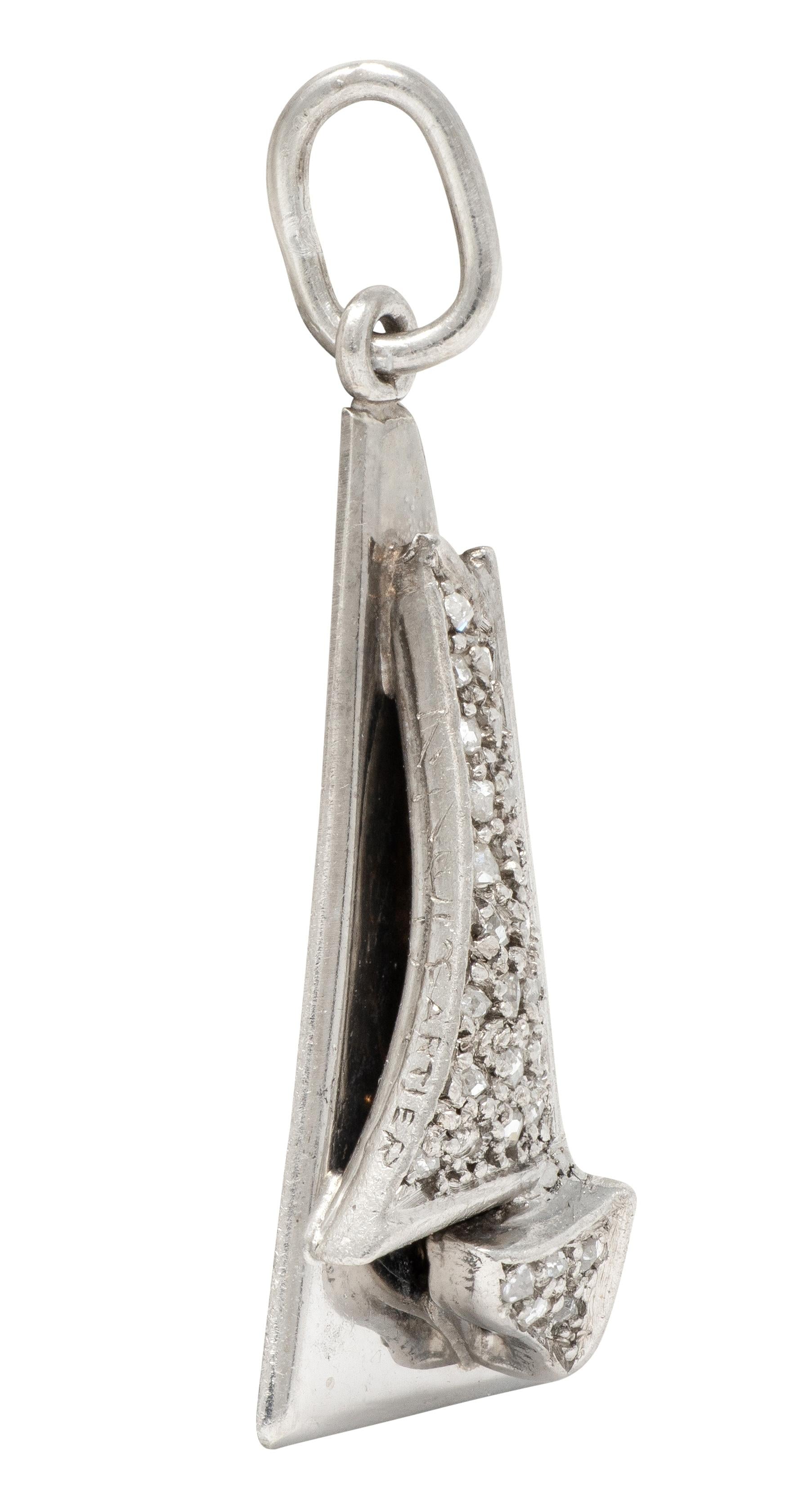 Cartier Art Deco Diamond Platinum Vintage Sailboat Charm