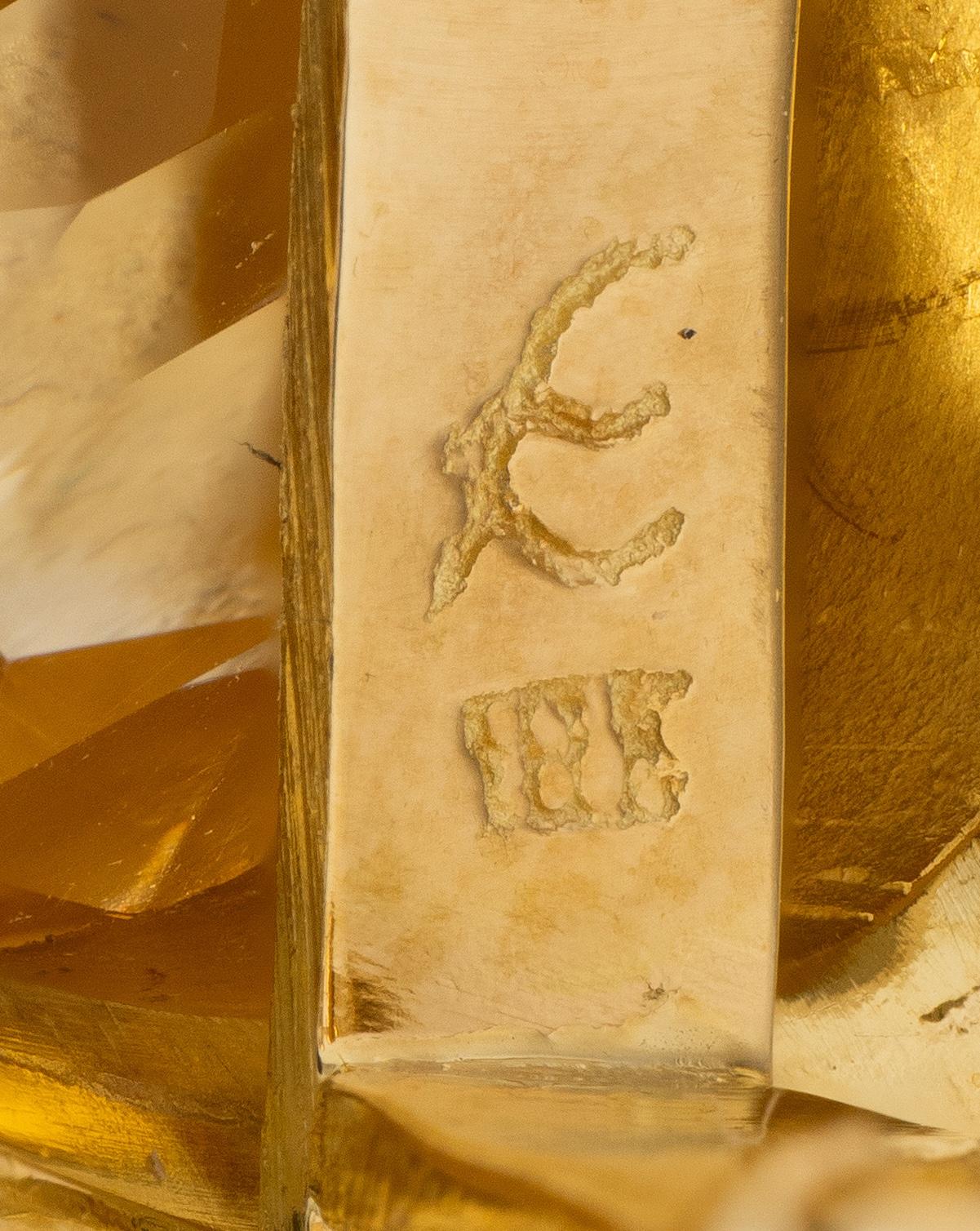 Elizabeth Locke 2000's Citrine 18 Karat Yellow Gold Cushion Earrings