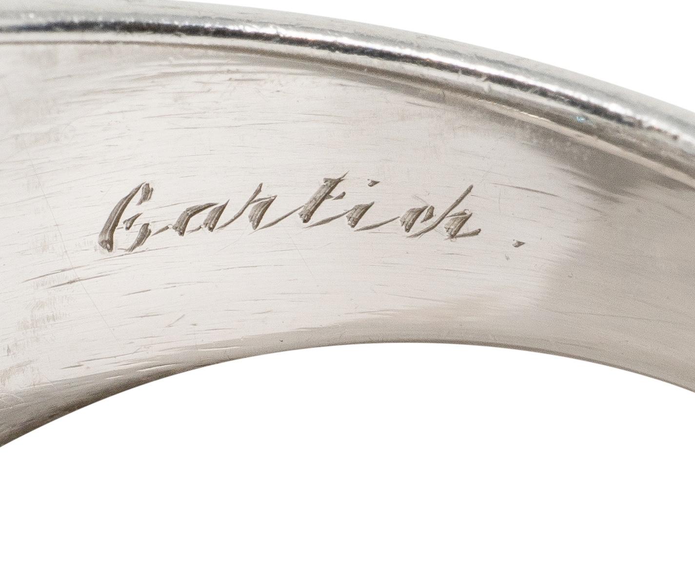 Cartier Paris Art Deco Diamond Platinum Vintage 1930's French Bombé Ring