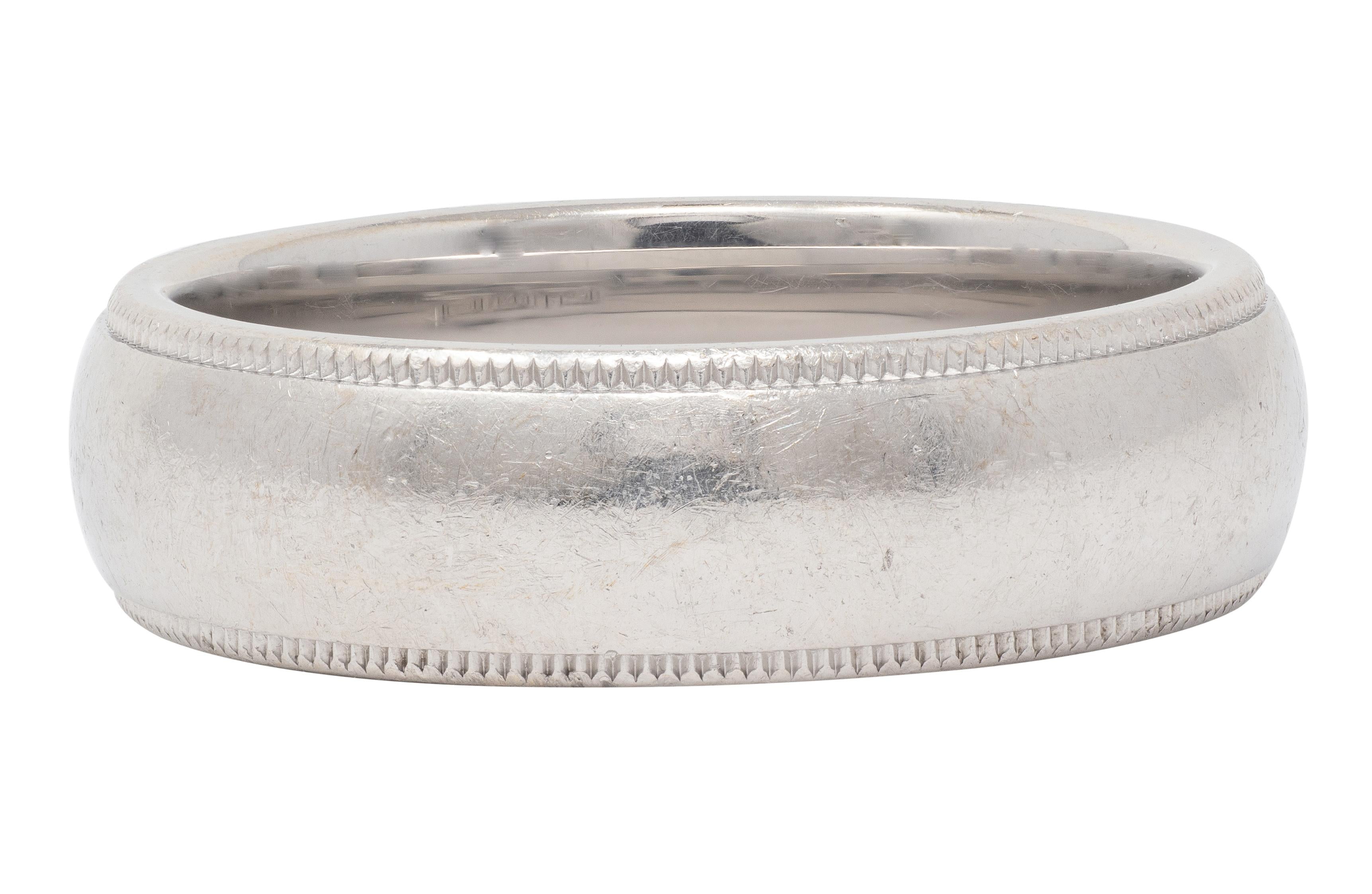 Tiffany & Co. 2000's Platinum Milgrain Wedding Band Ring