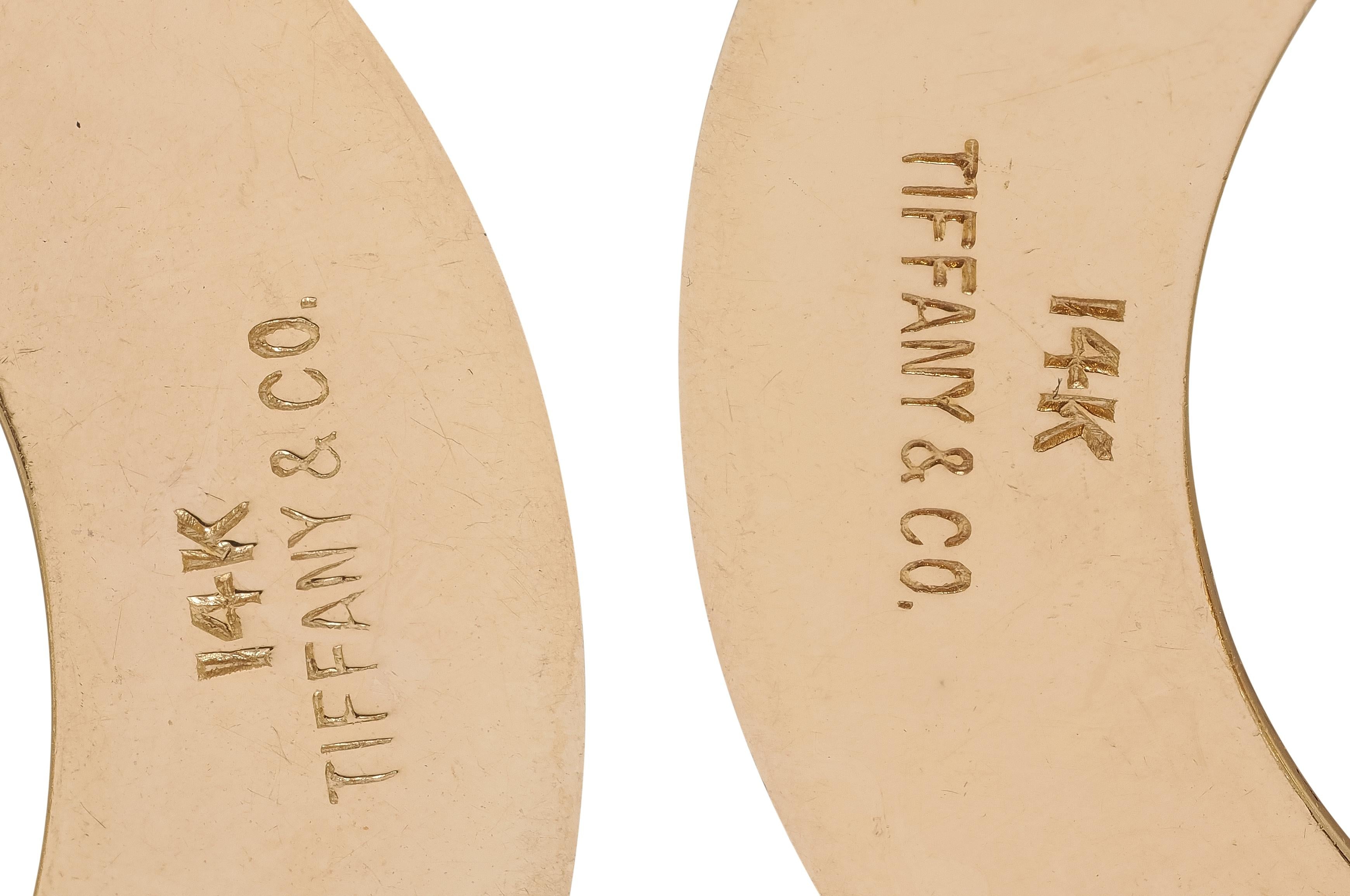 Tiffany & Co. 1960's 14K Yellow Gold Vintage Door Knocker Drop Earrings