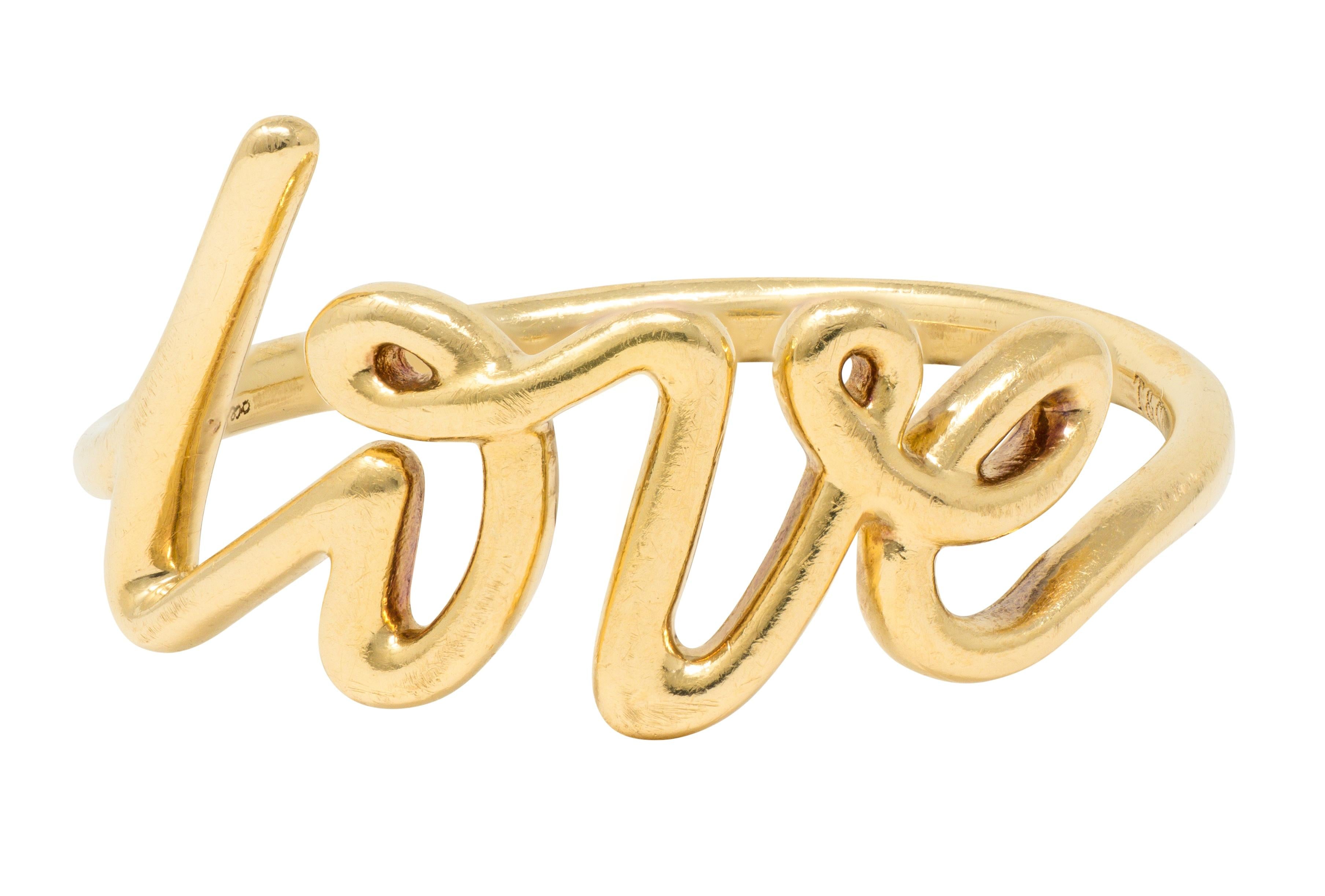 Tiffany & Co. Paloma Picasso Contemporary 18 Karat Yellow Gold Love Band Ring